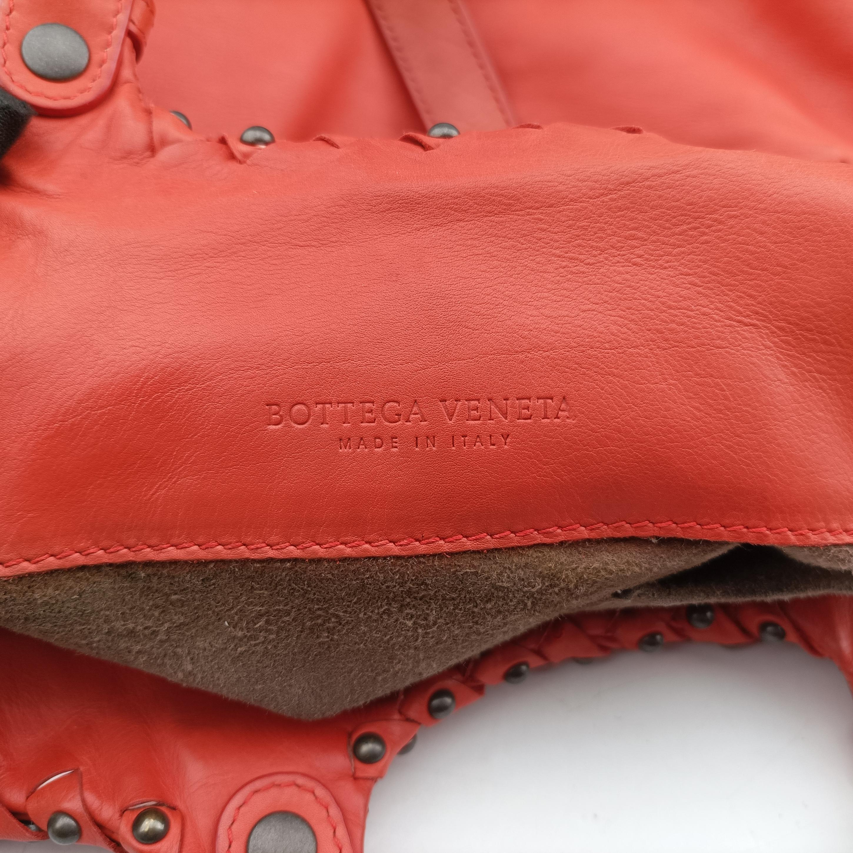 Pre-owned Bottega Veneta studs Orange lambskin  shoulderbag | stylenewstar