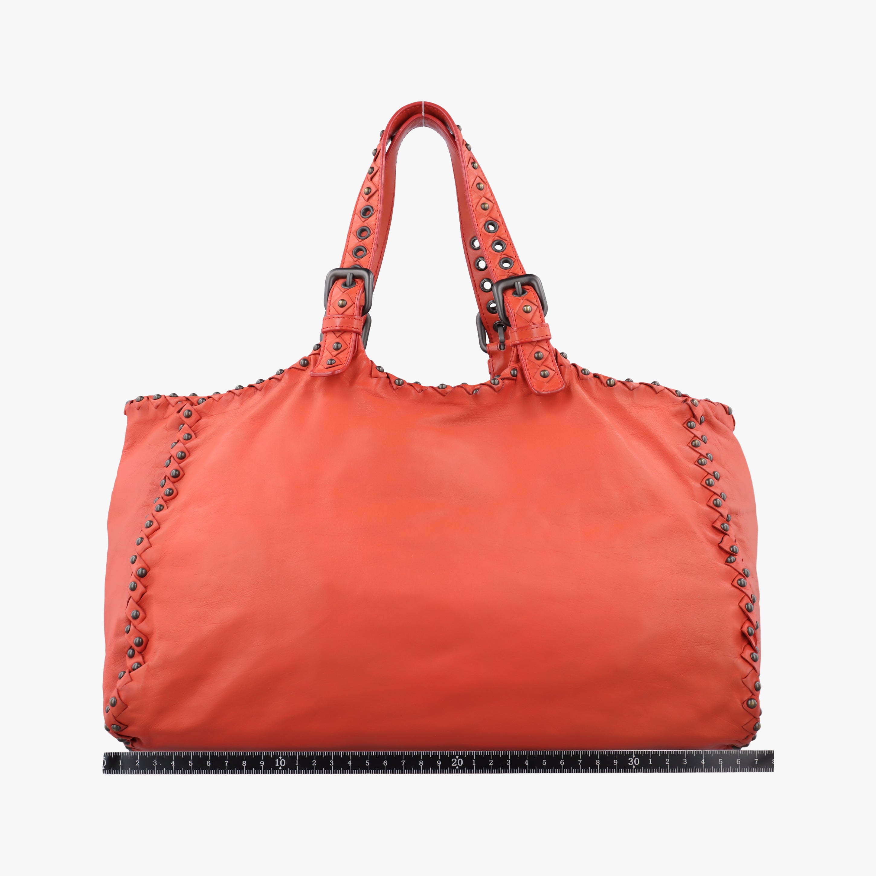 Pre-owned Bottega Veneta studs Orange lambskin  shoulderbag | stylenewstar