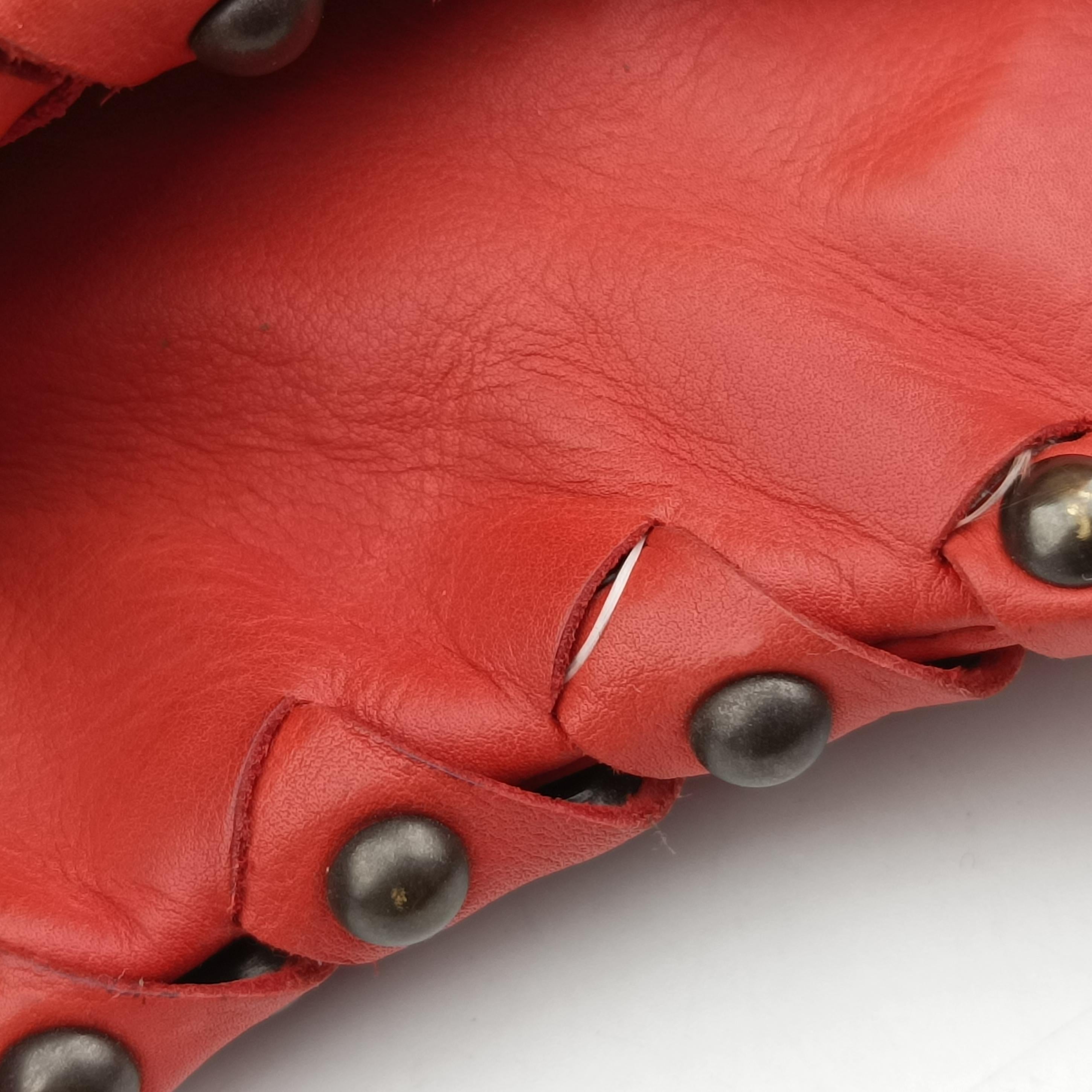 Pre-owned Bottega Veneta studs Orange lambskin  shoulderbag | stylenewstar
