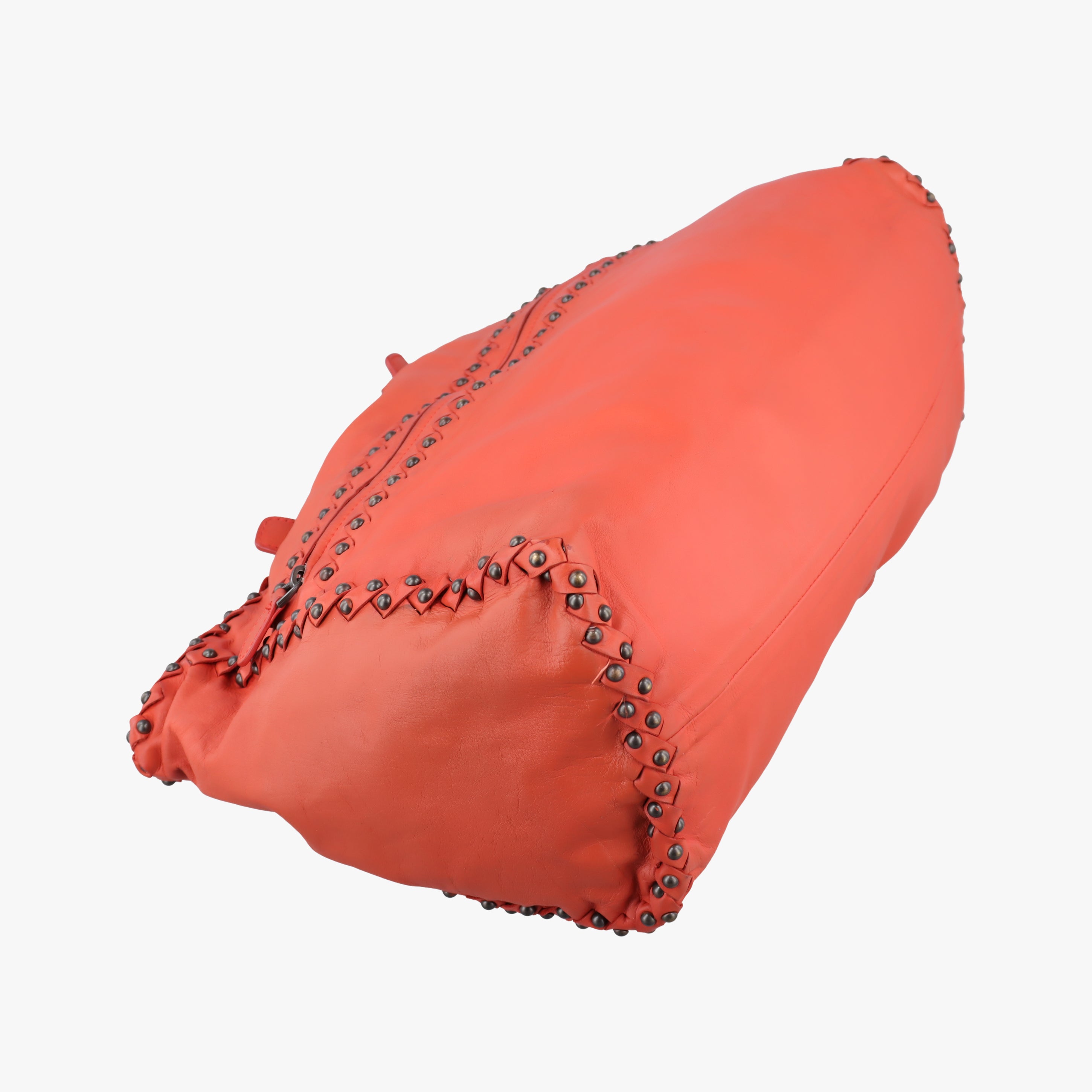 Pre-owned Bottega Veneta studs Orange lambskin  shoulderbag | stylenewstar