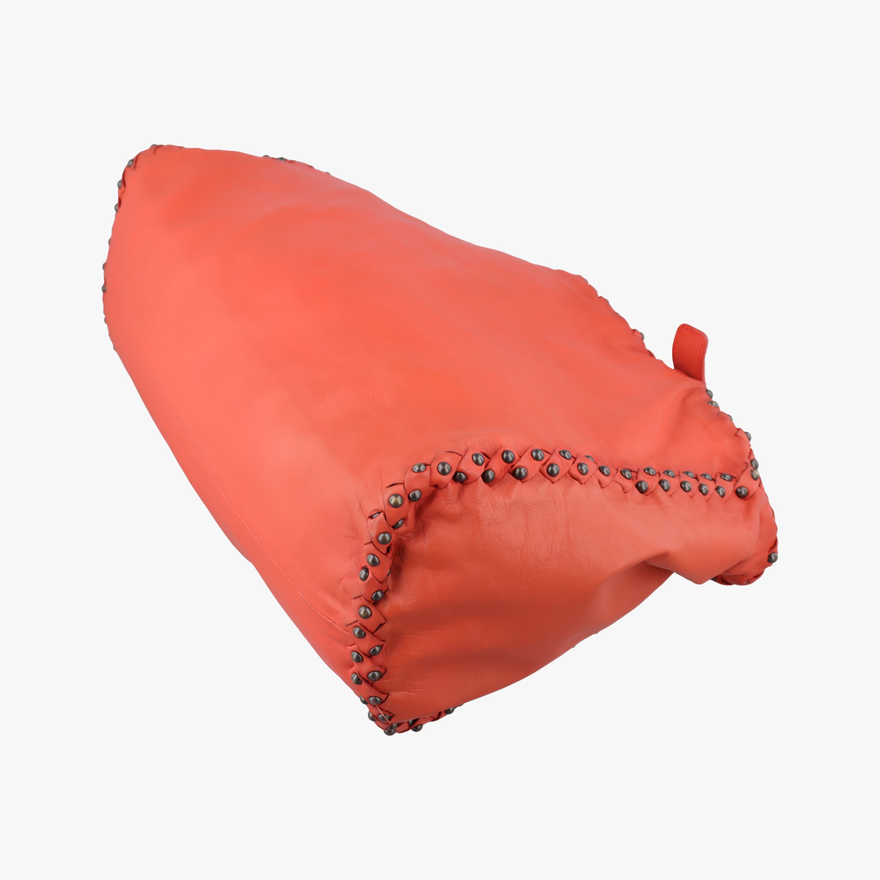 Pre-owned Bottega Veneta studs Orange lambskin  shoulderbag | stylenewstar