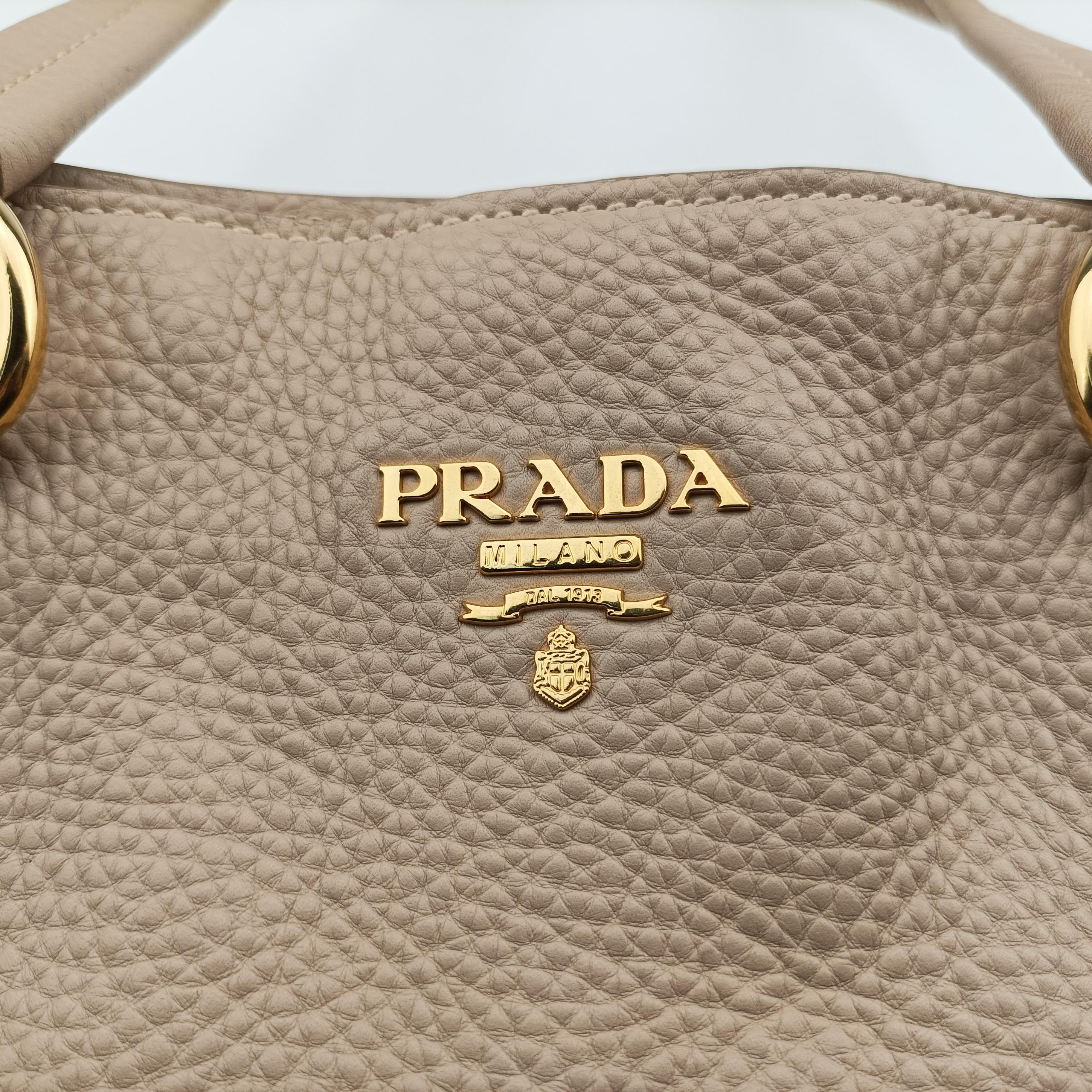 Secondhand Prada Vitello Beige leather  handbag | stylenewstar
