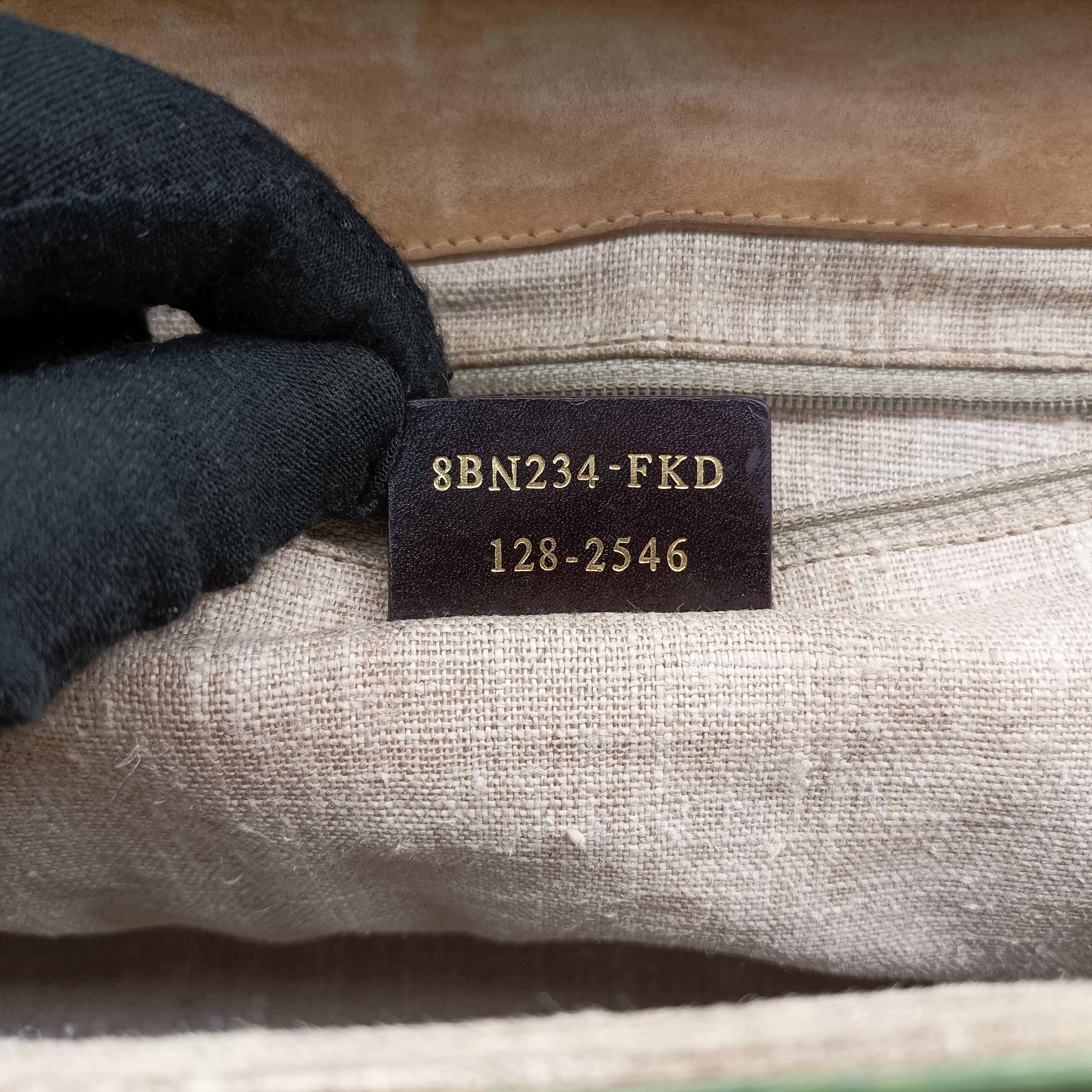 Pre-owned Fendi SILVANA Green×Multicolour Leather 8BN234 shoulderbag | stylenewstar