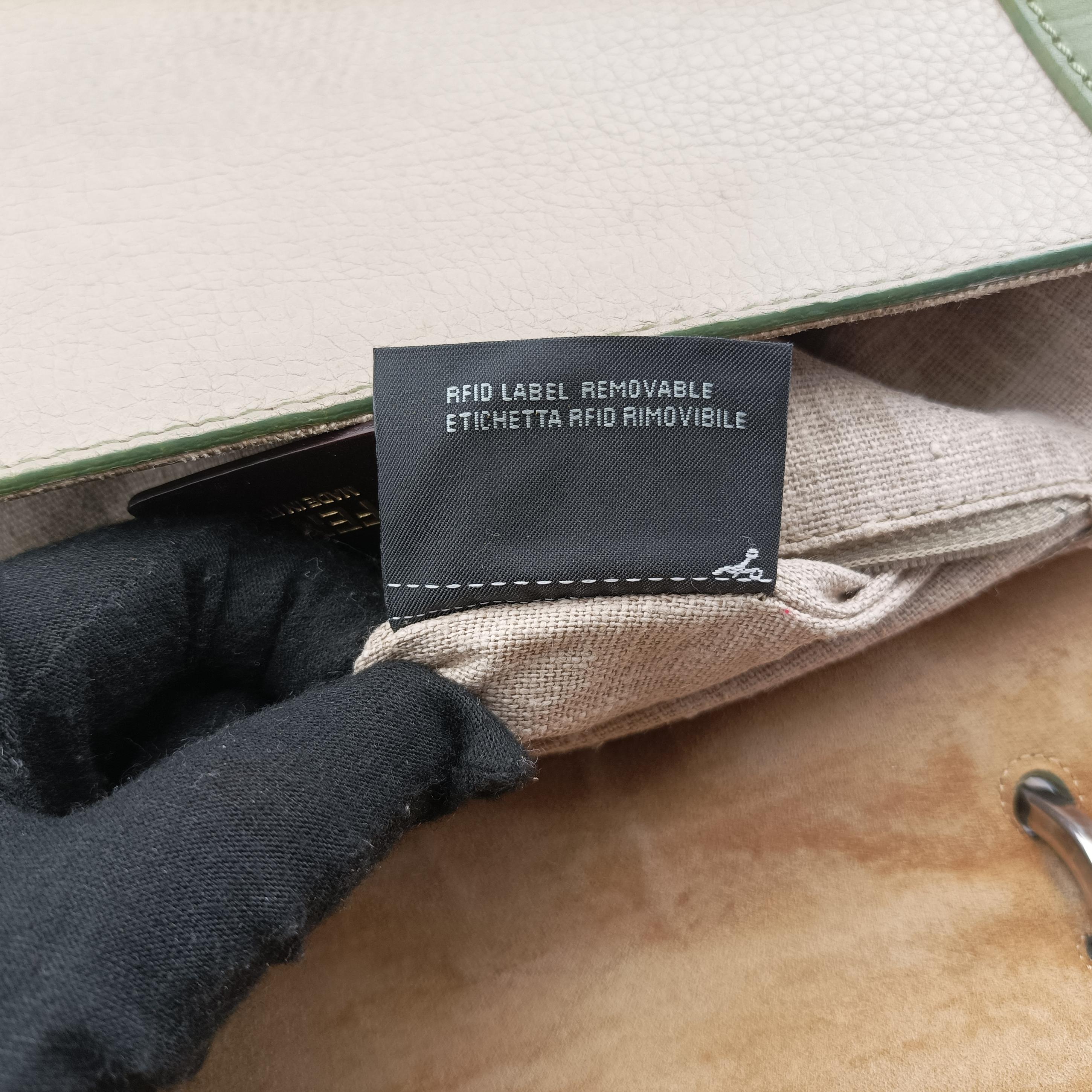 Pre-owned Fendi SILVANA Green×Multicolour Leather 8BN234 shoulderbag | stylenewstar