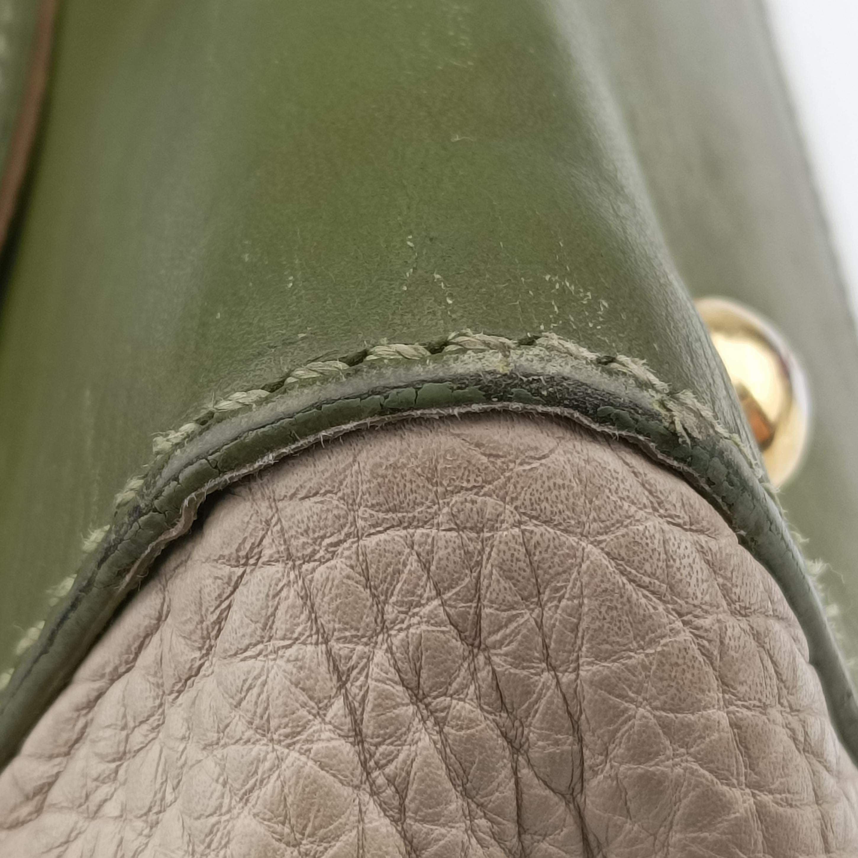 Pre-owned Fendi SILVANA Green×Multicolour Leather 8BN234 shoulderbag | stylenewstar