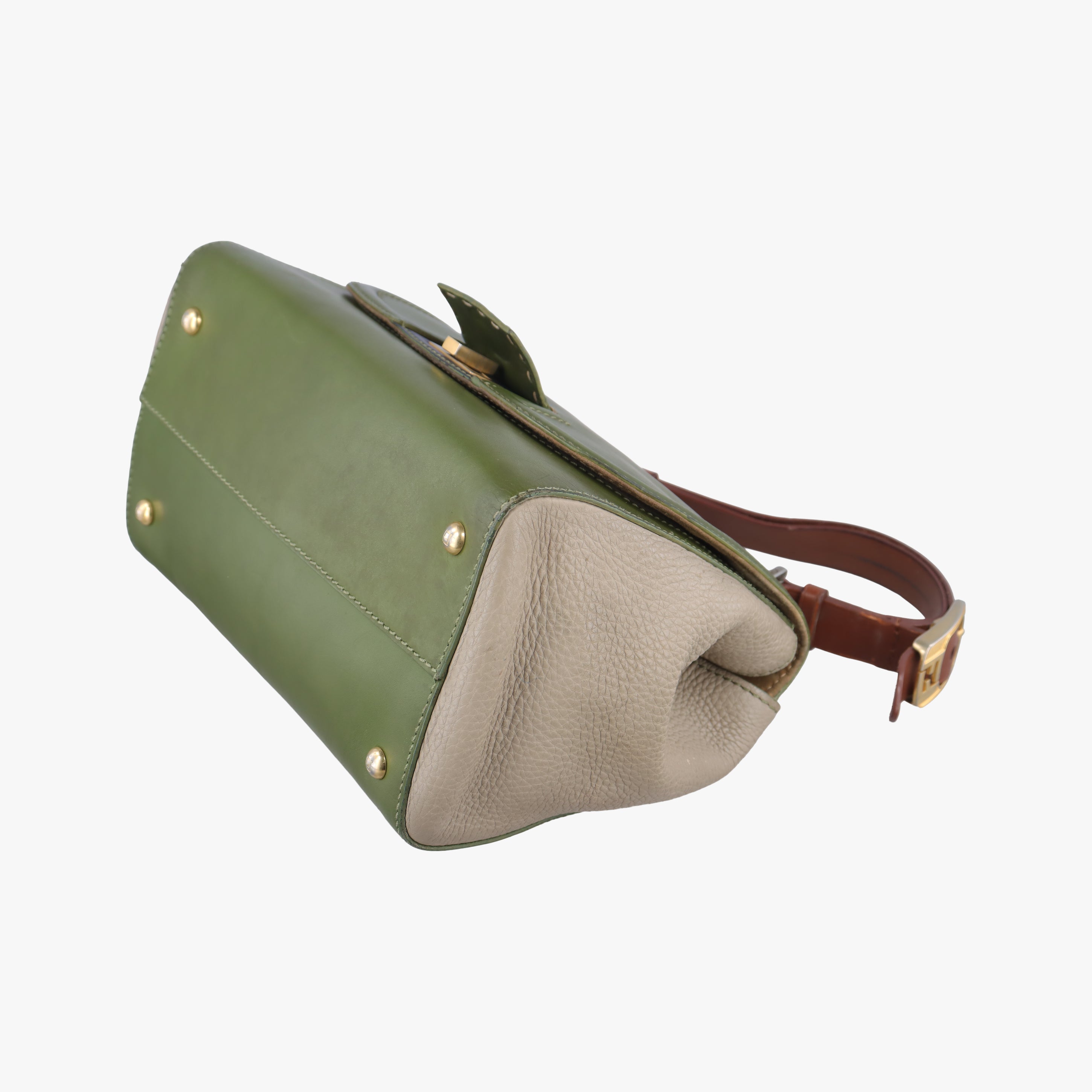 Pre-owned Fendi SILVANA Green×Multicolour Leather 8BN234 shoulderbag | stylenewstar