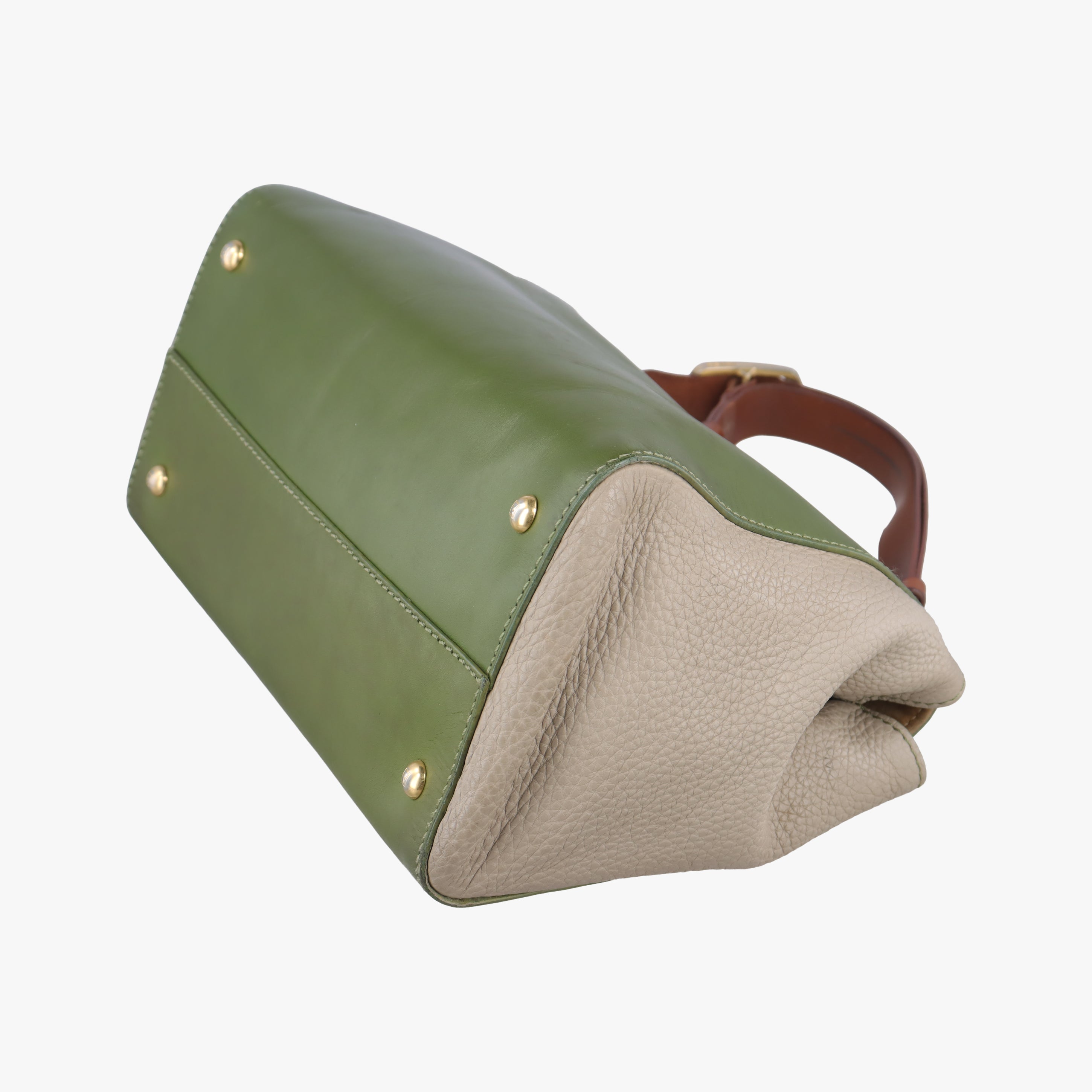 Pre-owned Fendi SILVANA Green×Multicolour Leather 8BN234 shoulderbag | stylenewstar