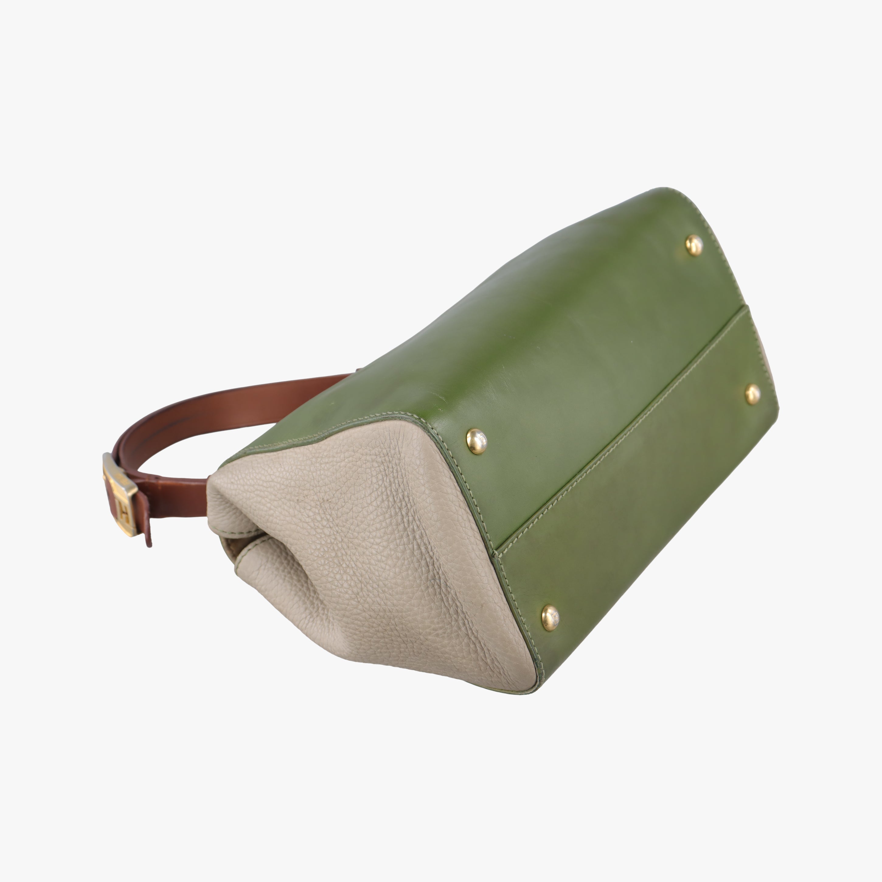 Pre-owned Fendi SILVANA Green×Multicolour Leather 8BN234 shoulderbag | stylenewstar
