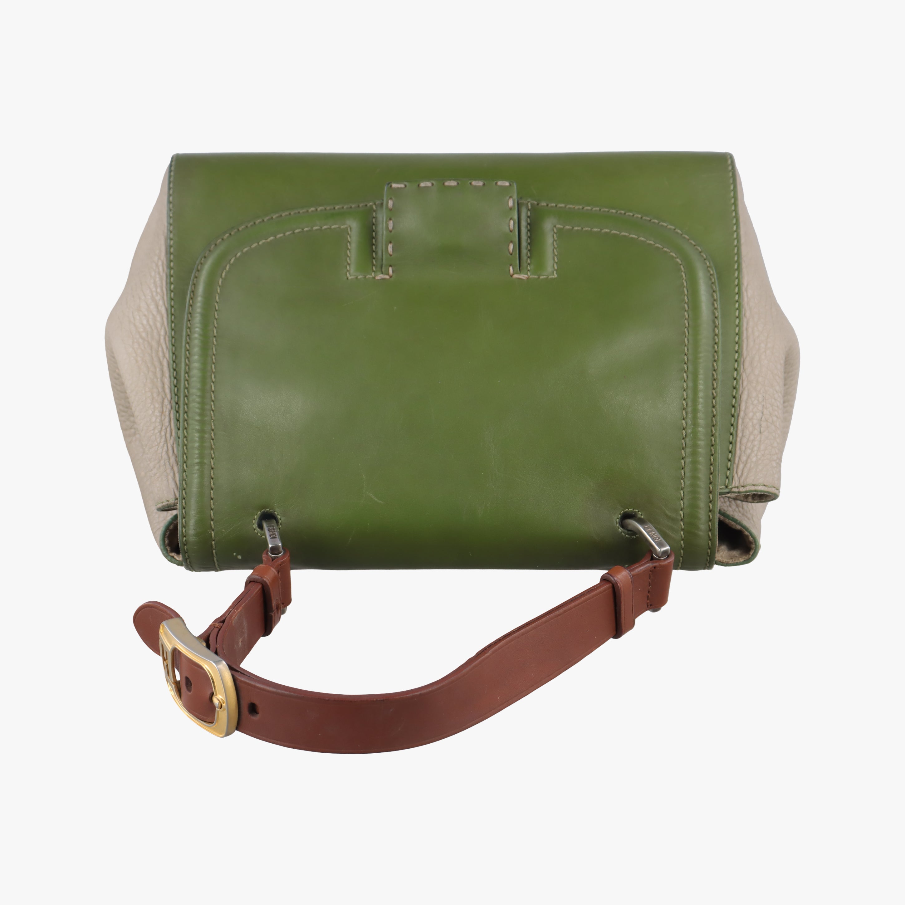 Pre-owned Fendi SILVANA Green×Multicolour Leather 8BN234 shoulderbag | stylenewstar