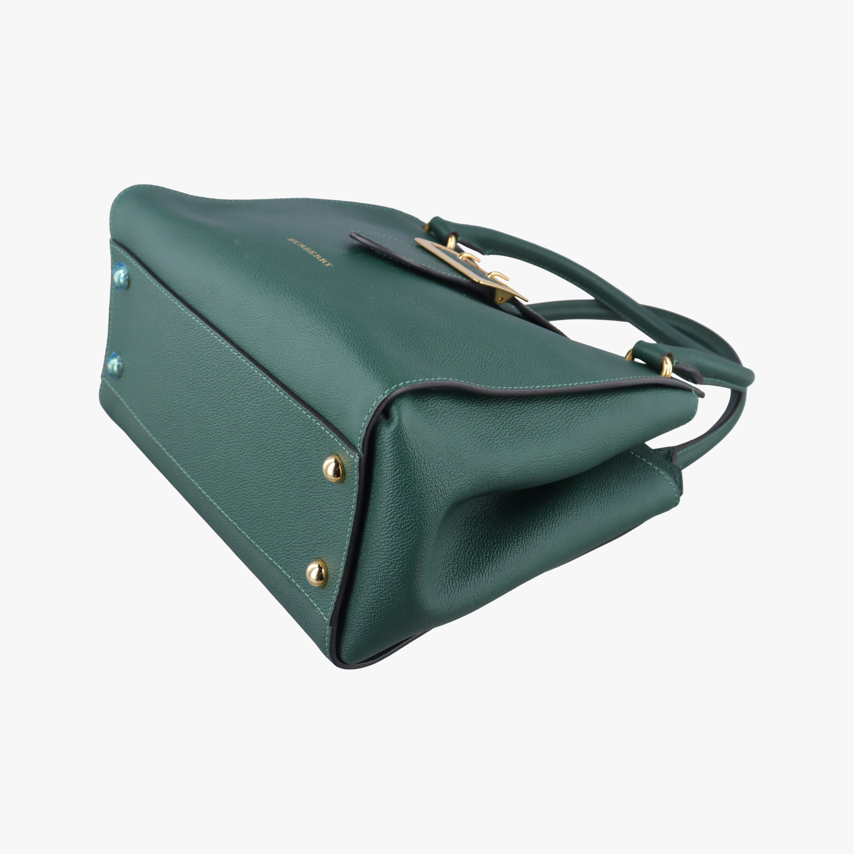 Pre-owned Burberry Buckle Green Leather  shoulderbag | stylenewstar