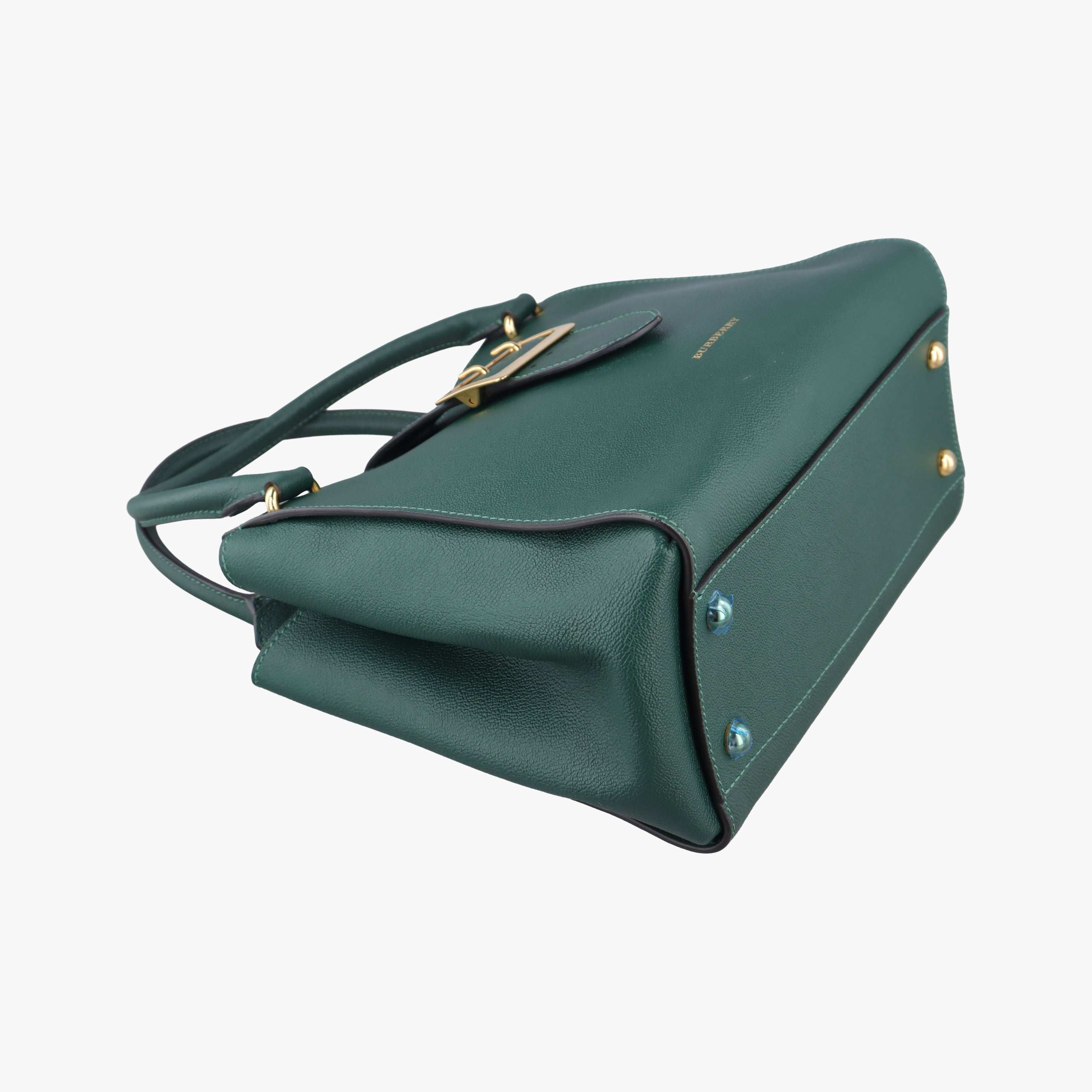 Pre-owned Burberry Buckle Green Leather  shoulderbag | stylenewstar