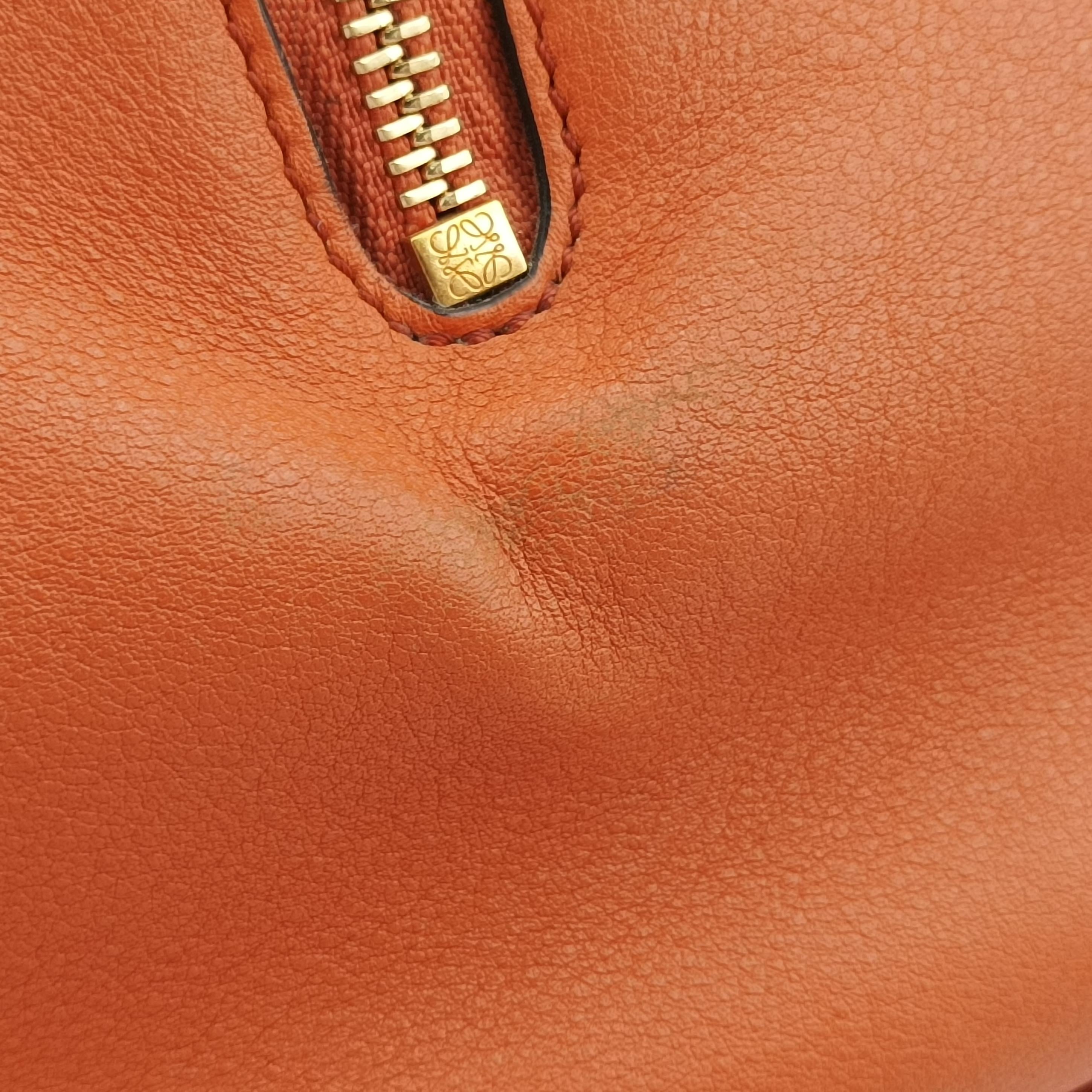 Pre-owned Loewe Hammock Orange x Red x Brown Leather  shoulderbag | stylenewstar