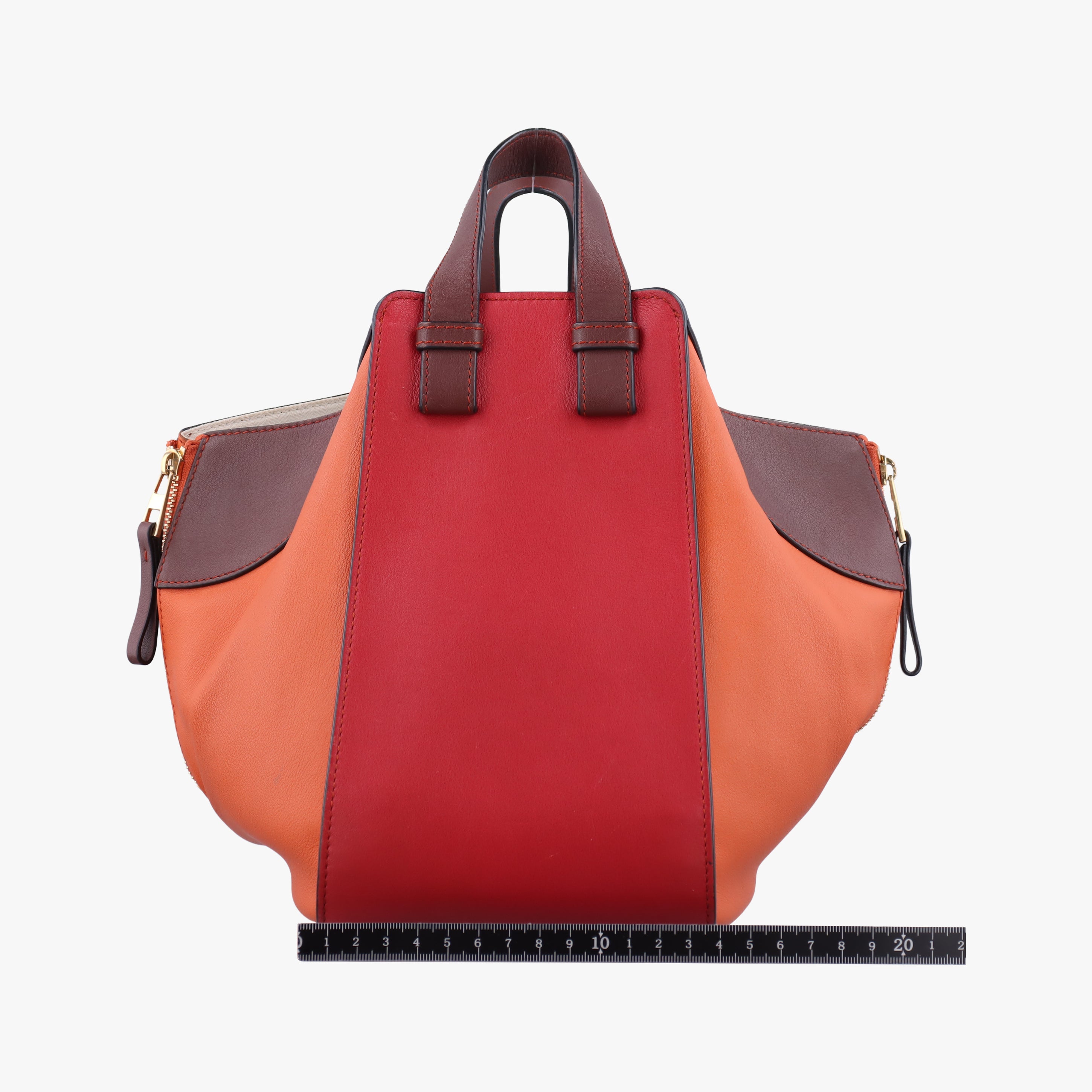 Pre-owned Loewe Hammock Orange x Red x Brown Leather  shoulderbag | stylenewstar