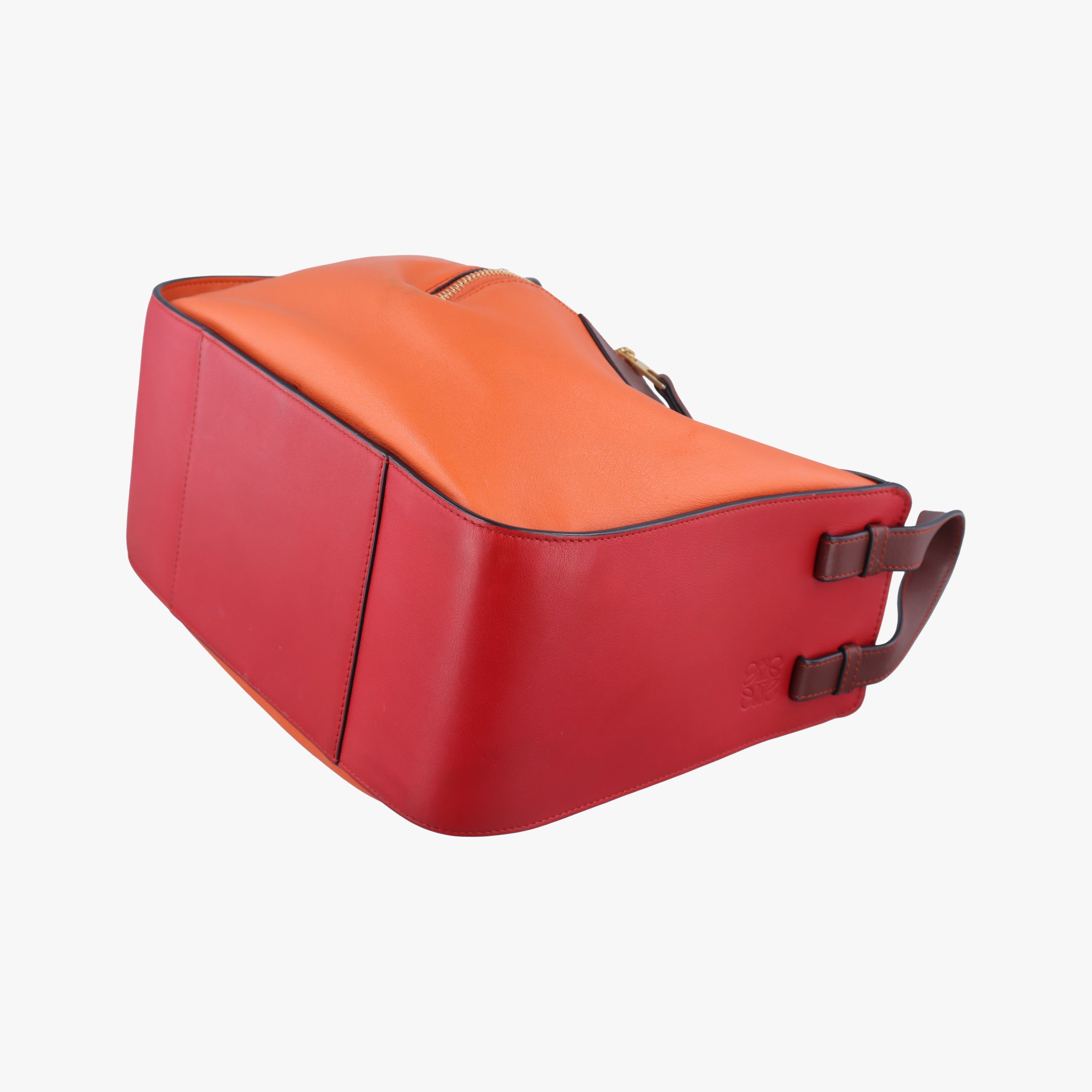 Pre-owned Loewe Hammock Orange x Red x Brown Leather  shoulderbag | stylenewstar