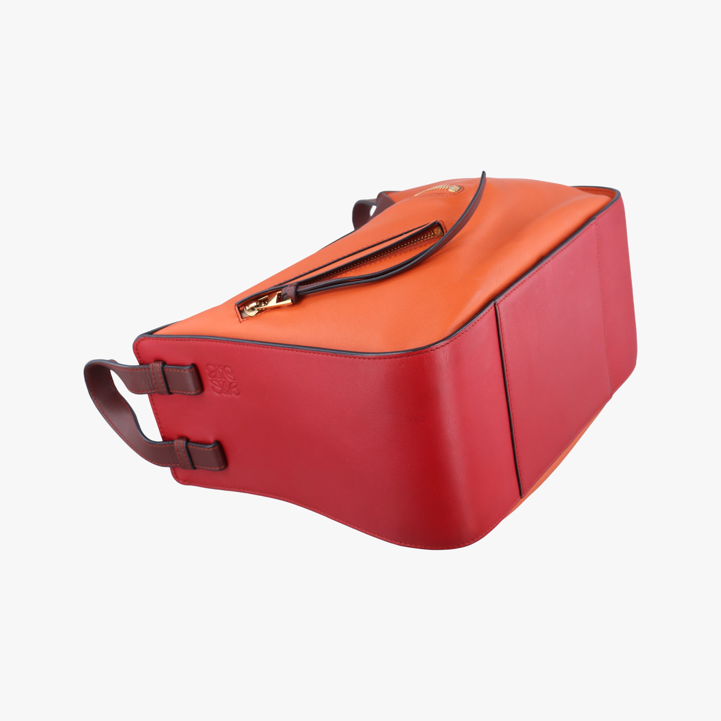 Pre-owned Loewe Hammock Orange x Red x Brown Leather  shoulderbag | stylenewstar