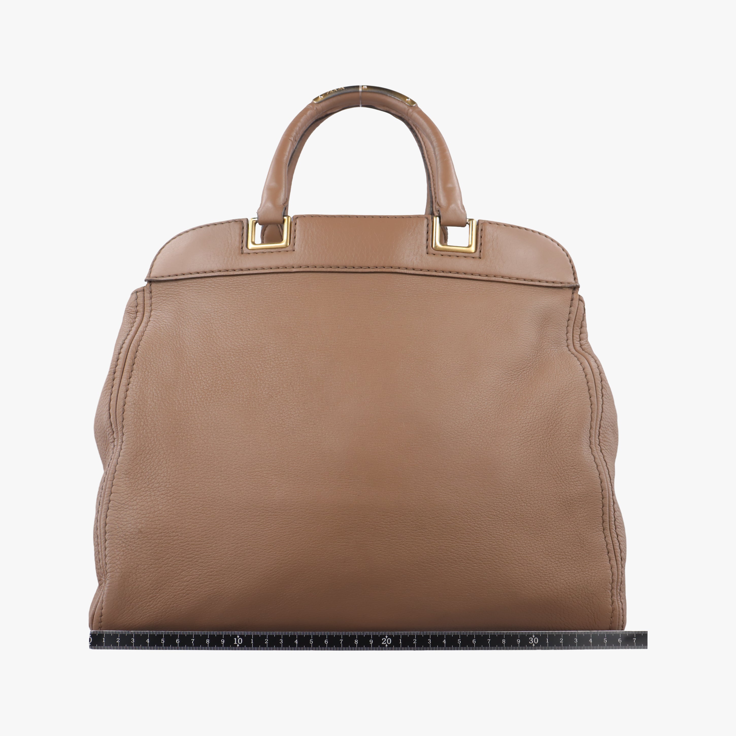 Pre-owned Prada Vitello Daino Satchel Brown Leather  handbag | stylenewstar