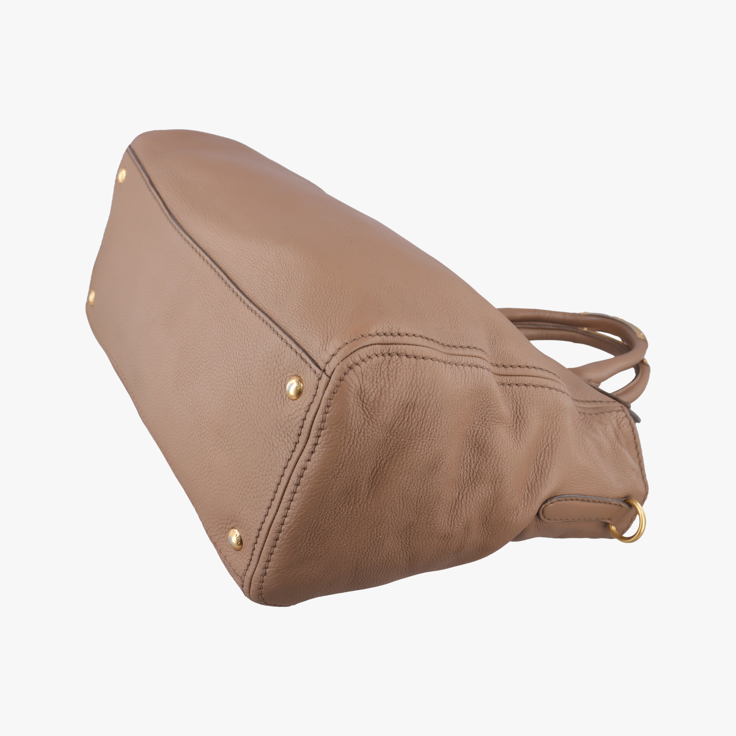 Pre-owned Prada Vitello Daino Satchel Brown Leather  handbag | stylenewstar