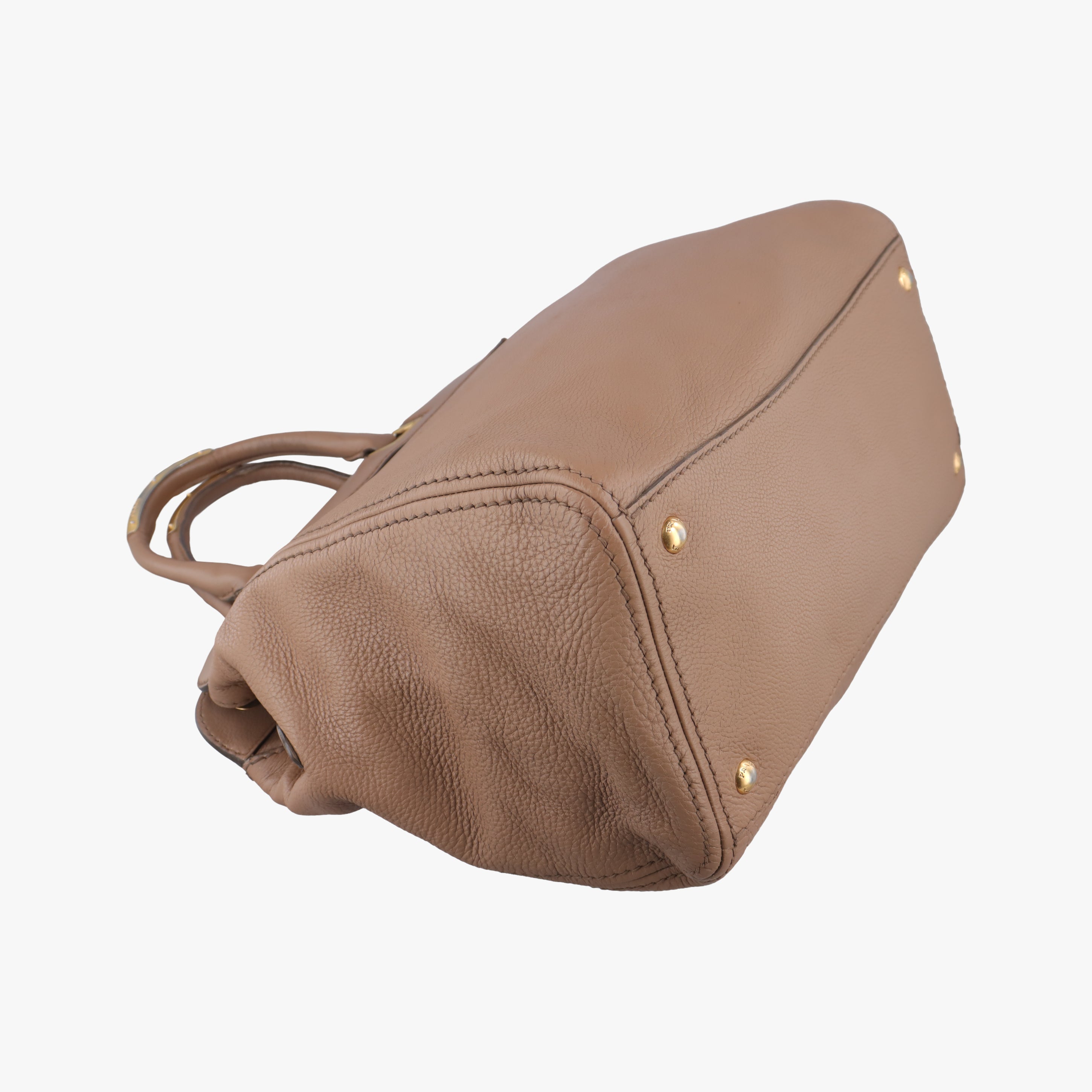 Pre-owned Prada Vitello Daino Satchel Brown Leather  handbag | stylenewstar