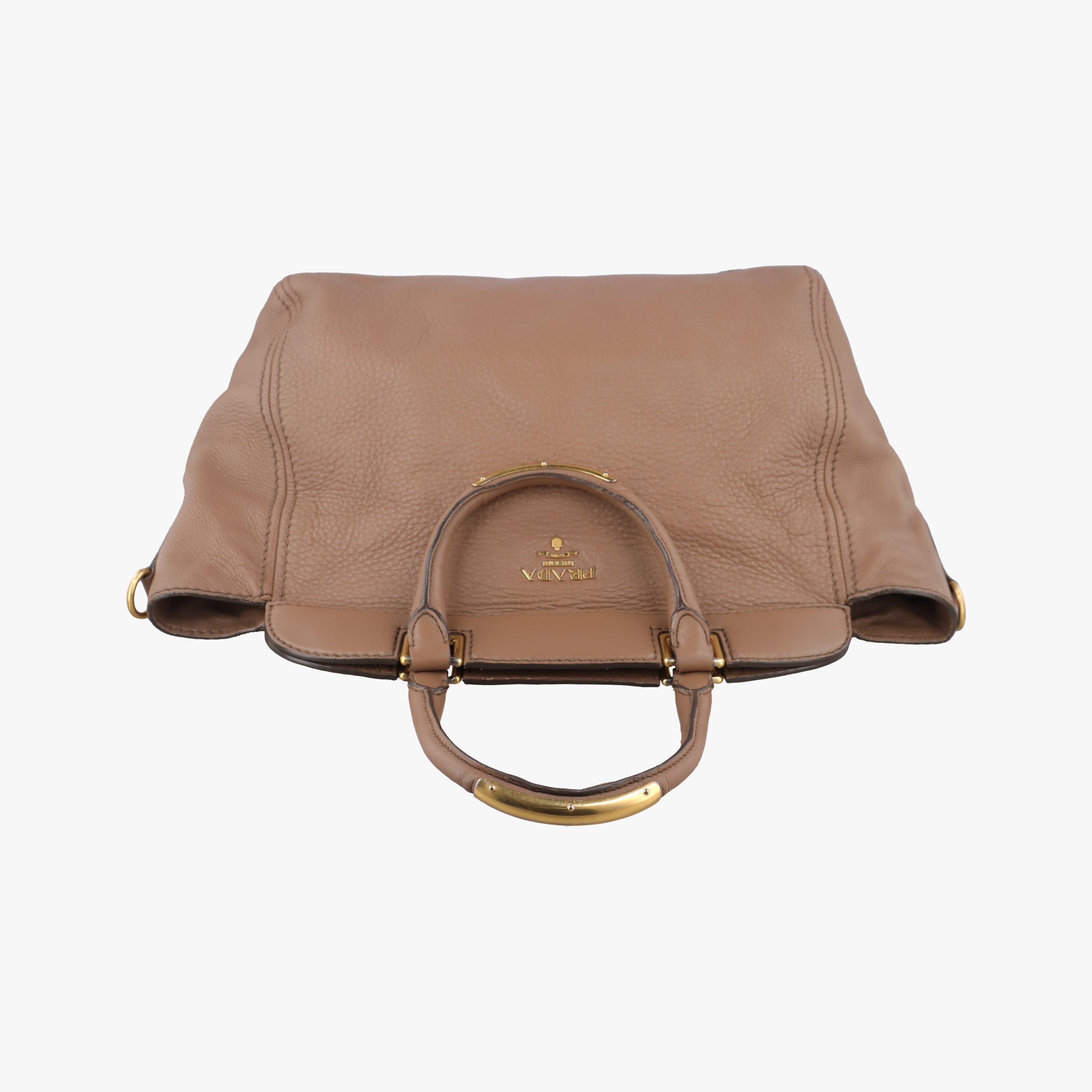 Pre-owned Prada Vitello Daino Satchel Brown Leather  handbag | stylenewstar