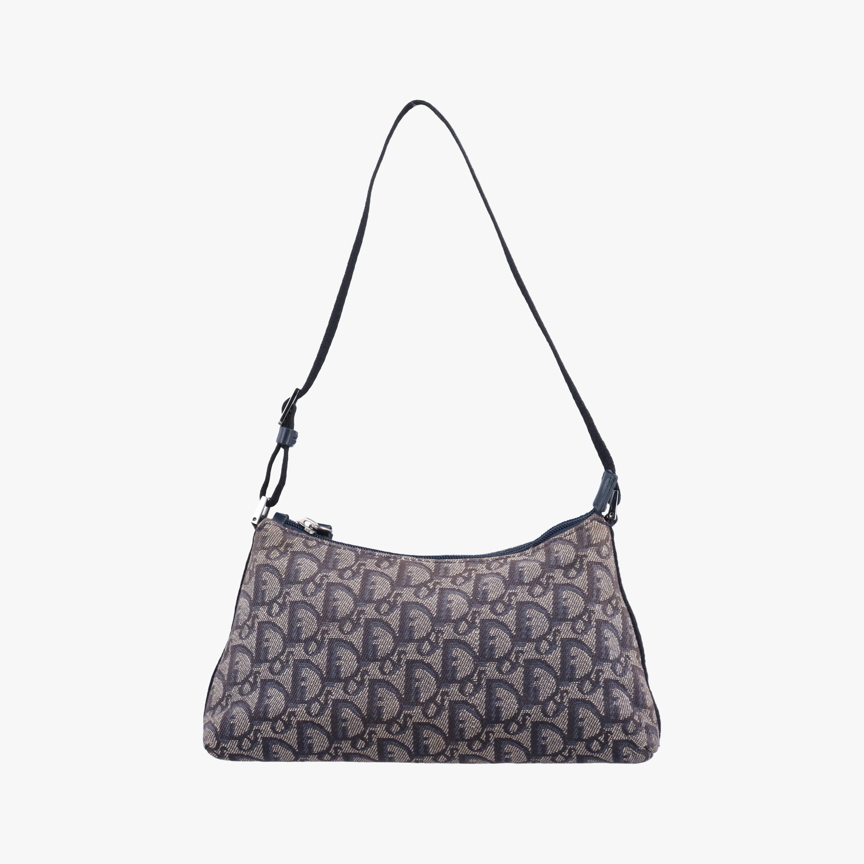 Pre-owned Christian Dior Trotter Black x Gray Jacquard  shoulderbag | stylenewstar