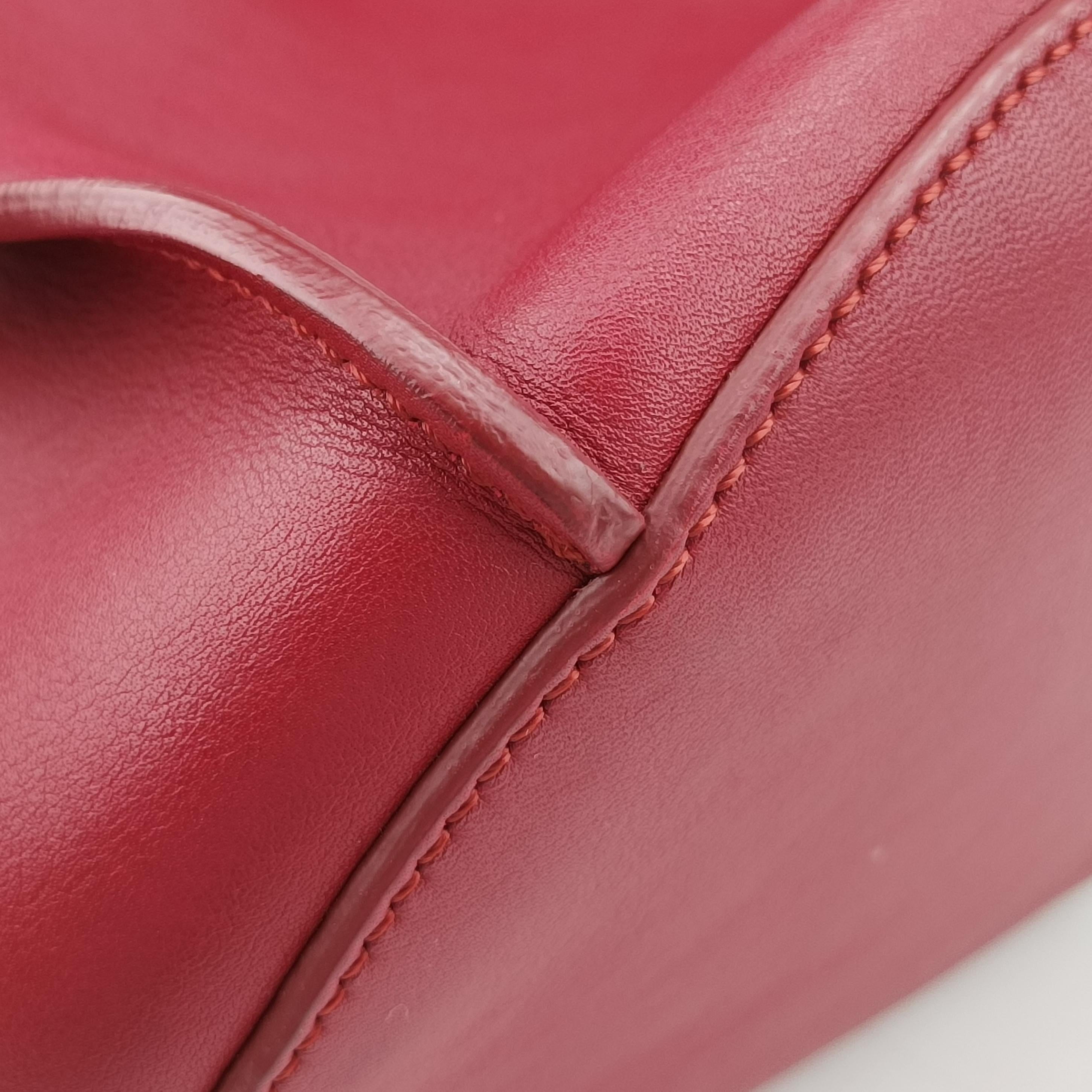 Pre-owned Celine Long Strap Big Bag Red leather  shoulderbag | stylenewstar