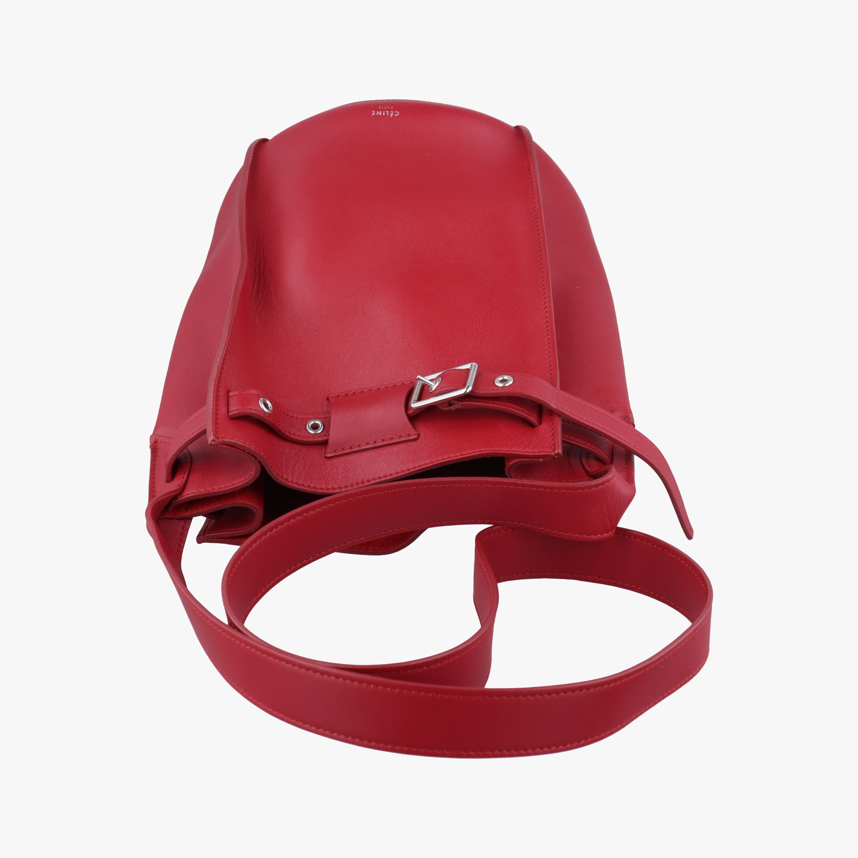 Pre-owned Celine Long Strap Big Bag Red leather  shoulderbag | stylenewstar
