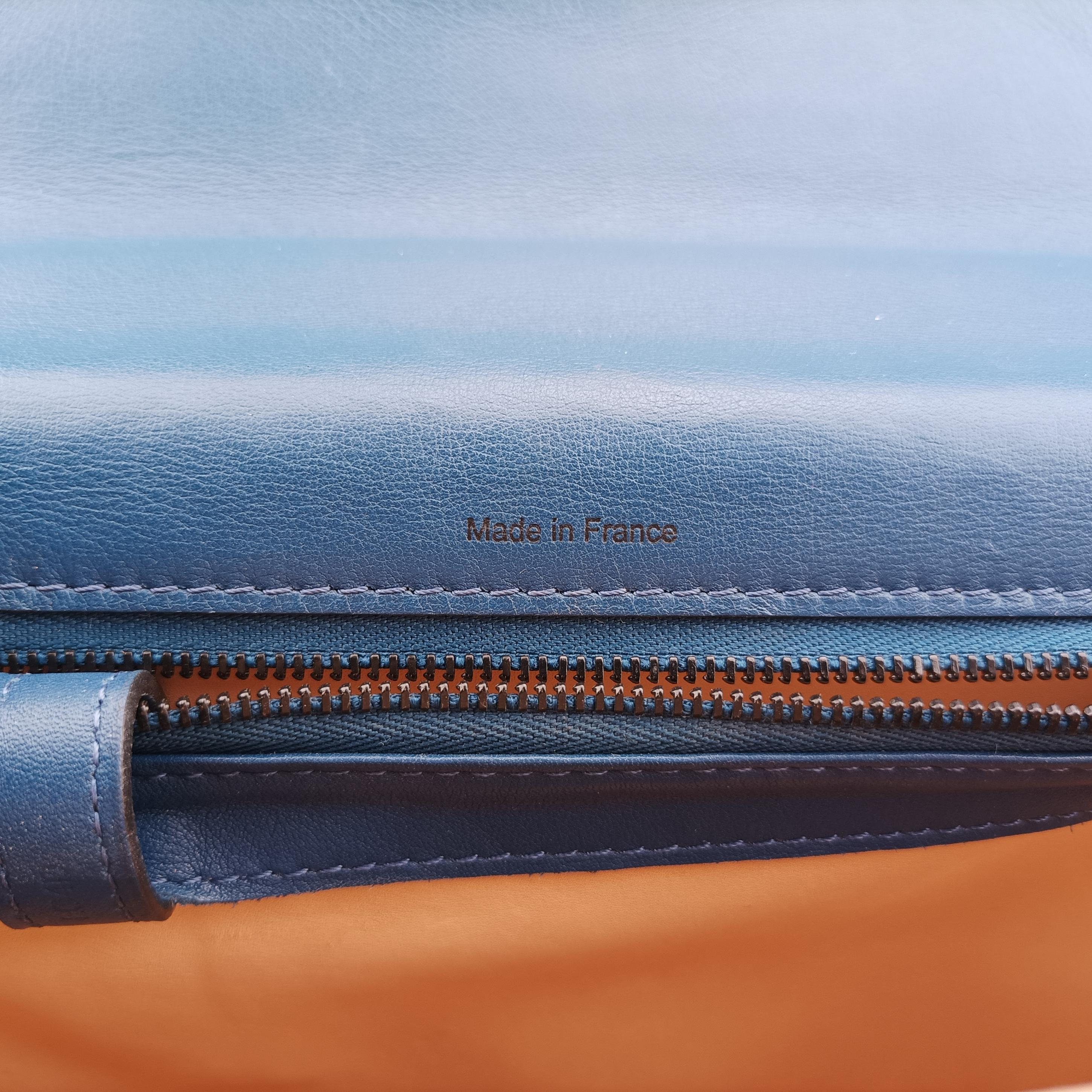 Secondhand Delvaux Tan pete Blue Leather  shoulderbag | stylenewstar
