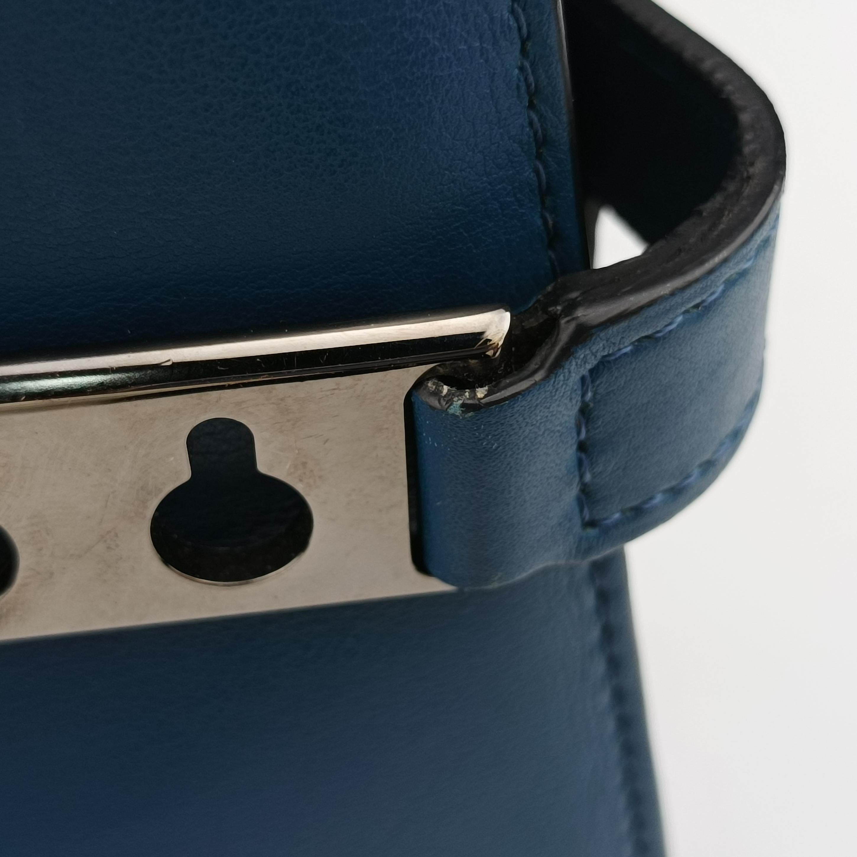 Secondhand Delvaux Tan pete Blue Leather  shoulderbag | stylenewstar