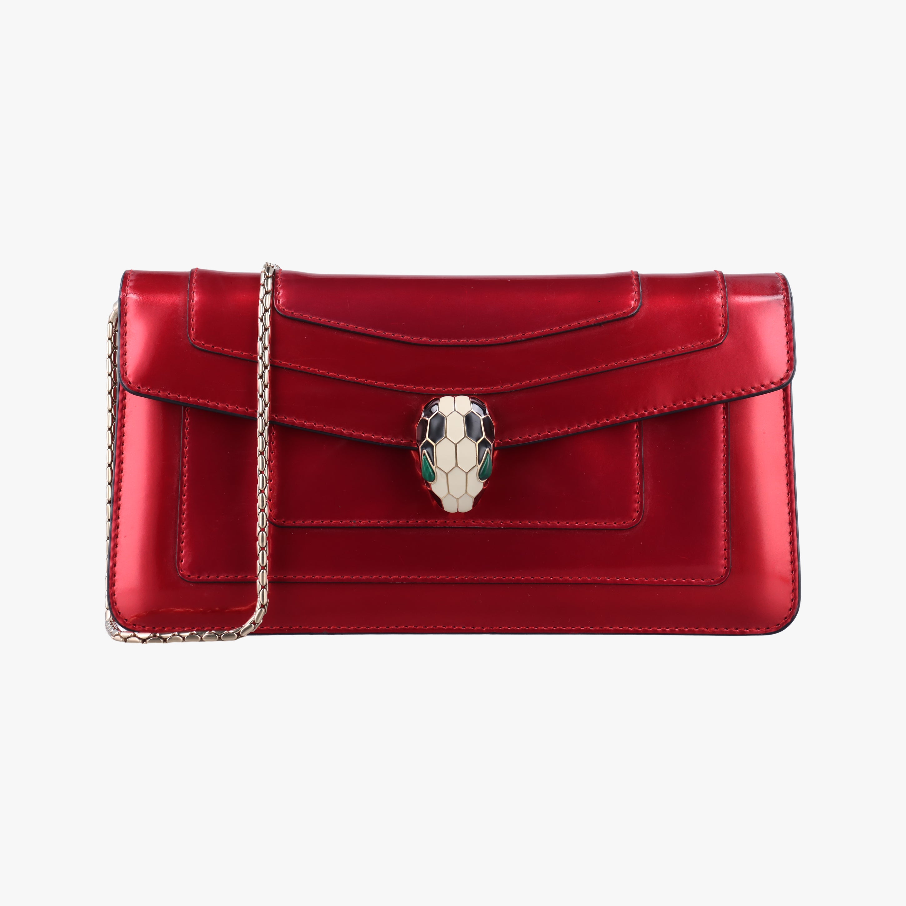 Secondhand Bvlgari SERPENTI FOREVER Red Leather  shoulderbag | stylenewstar
