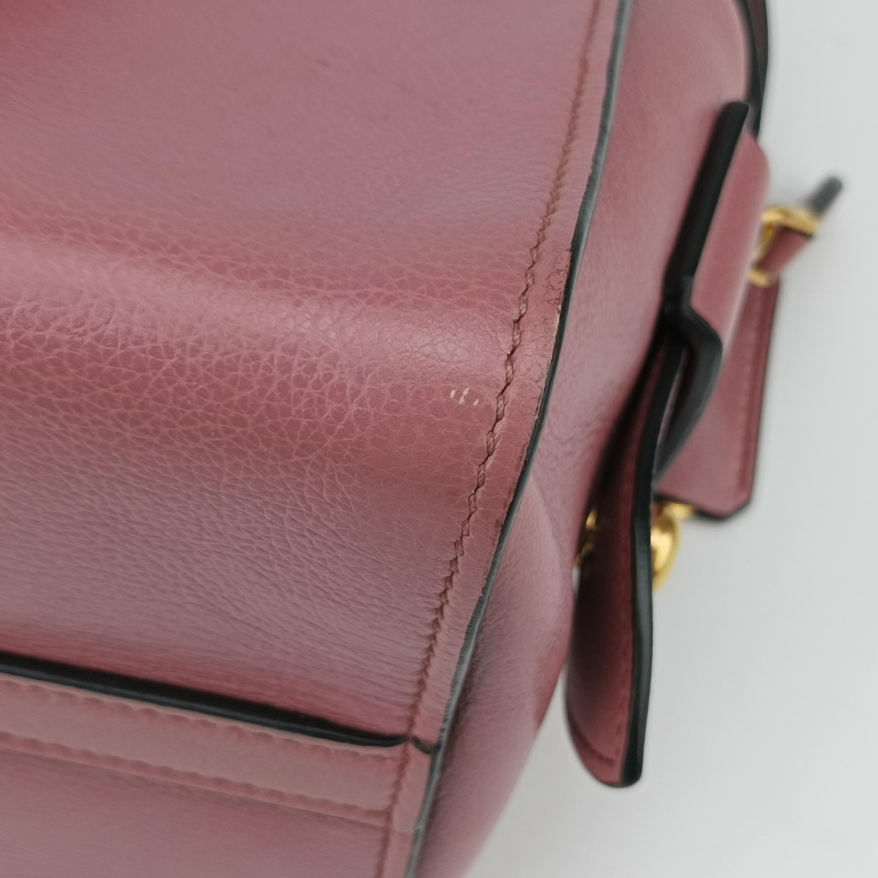 Secondhand Prada logo Pink leather 1BA164 shoulderbag | stylenewstar