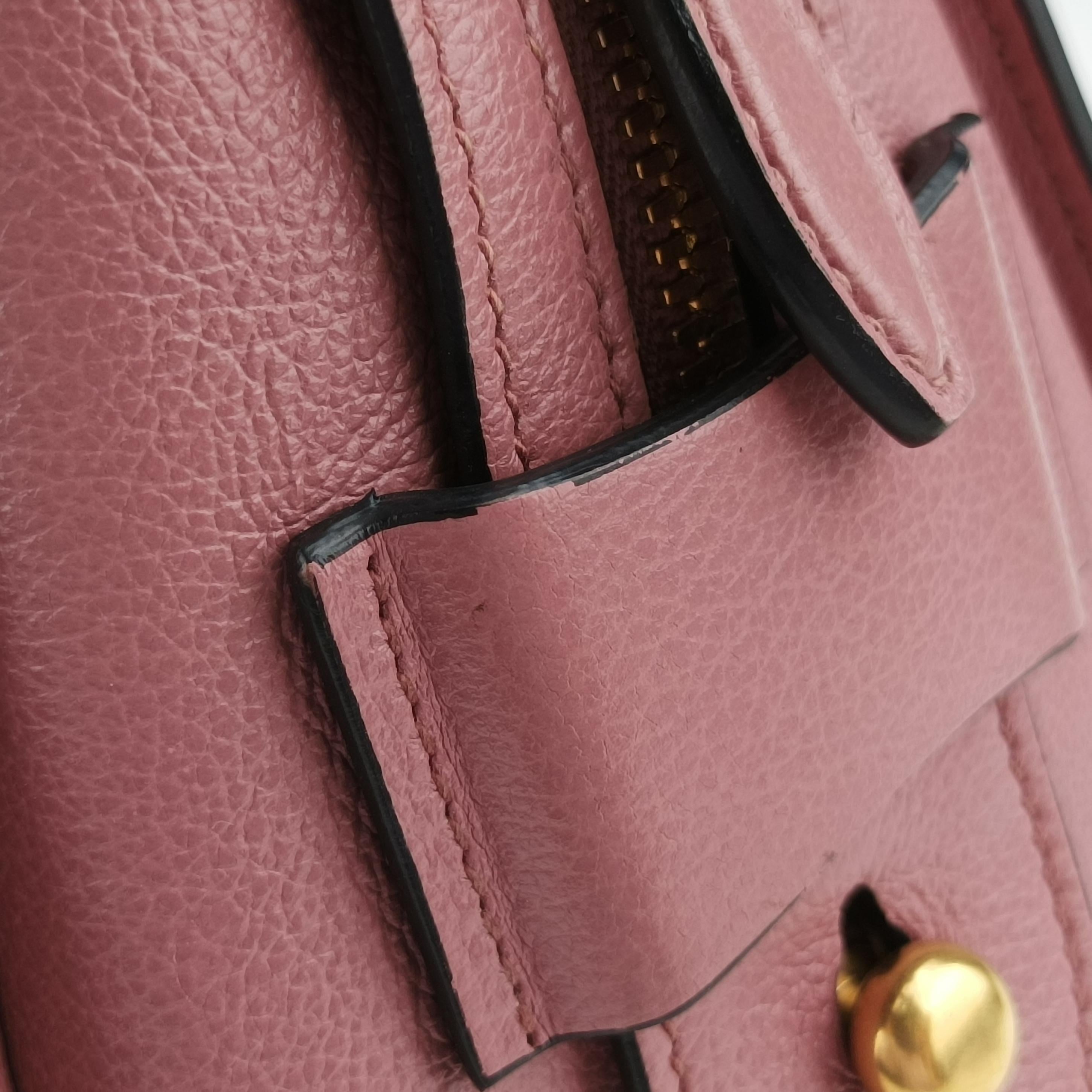 Secondhand Prada logo Pink leather 1BA164 shoulderbag | stylenewstar