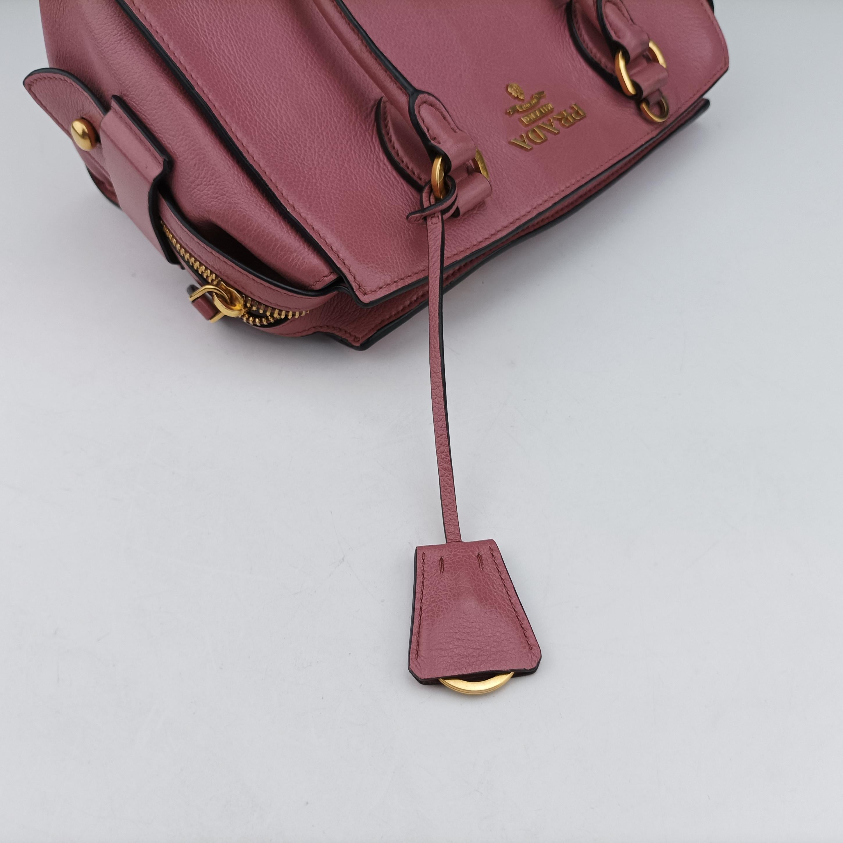 Secondhand Prada logo Pink leather 1BA164 shoulderbag | stylenewstar