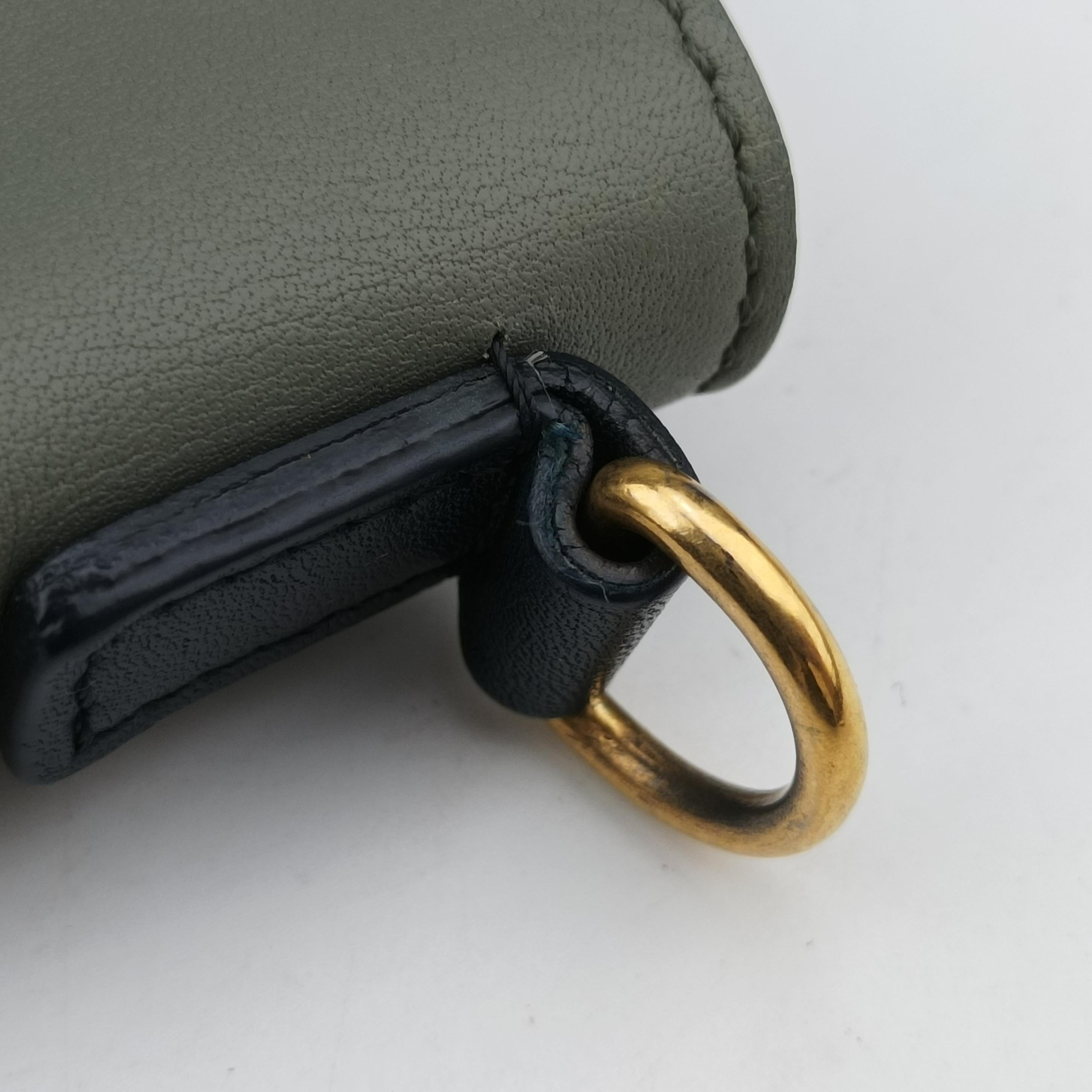 Pre-owned Celine luggage nano shopper black×blue×Gray Leather  shoulderbag | stylenewstar