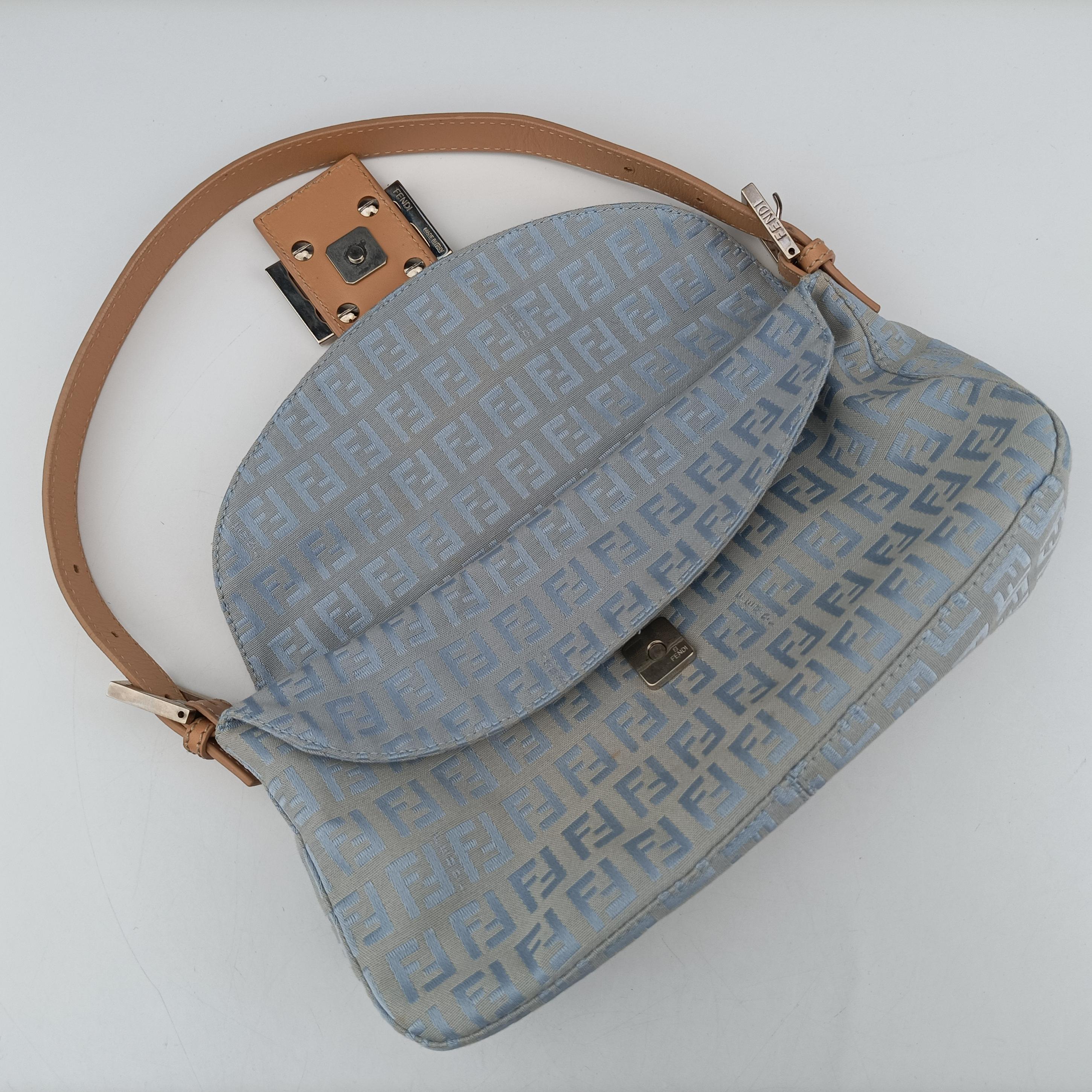 Secondhand Fendi Baguette Blue canvas  shoulderbag | stylenewstar