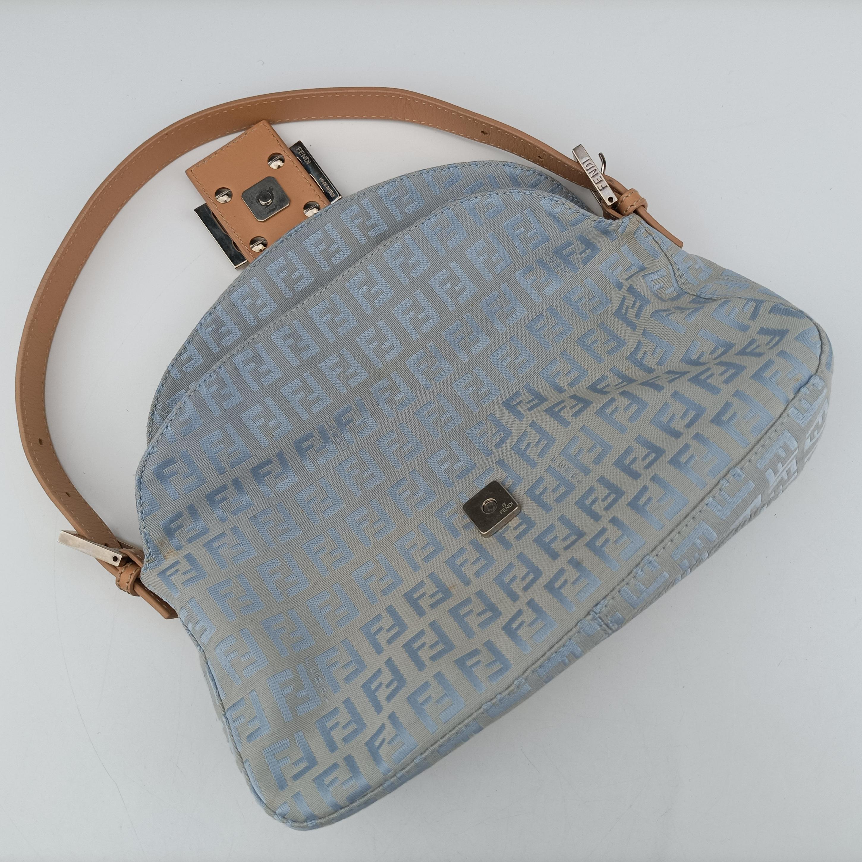 Secondhand Fendi Baguette Blue canvas  shoulderbag | stylenewstar