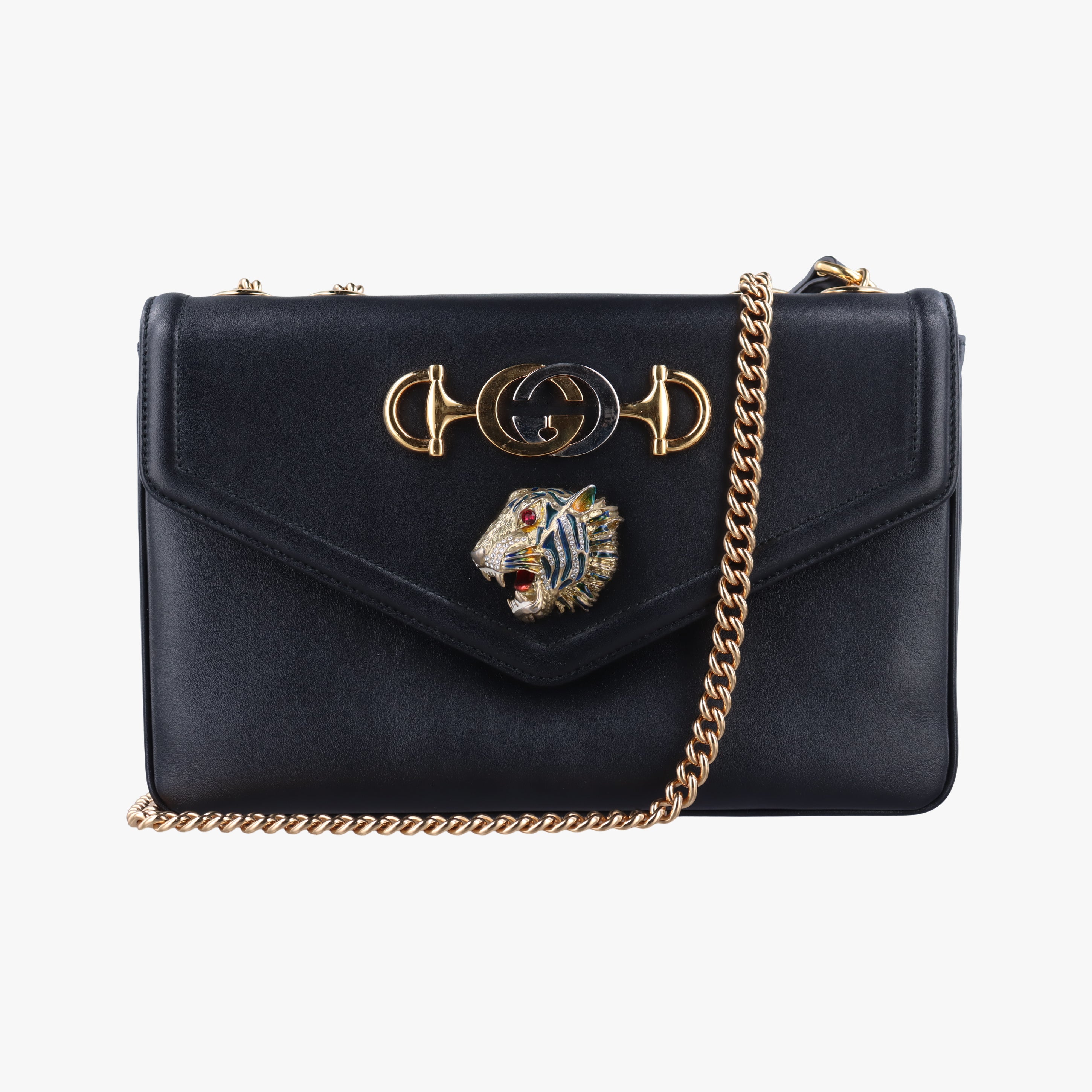 Vintage Gucci Rajah Black Leather 537241 shoulderbag | stylenewstar