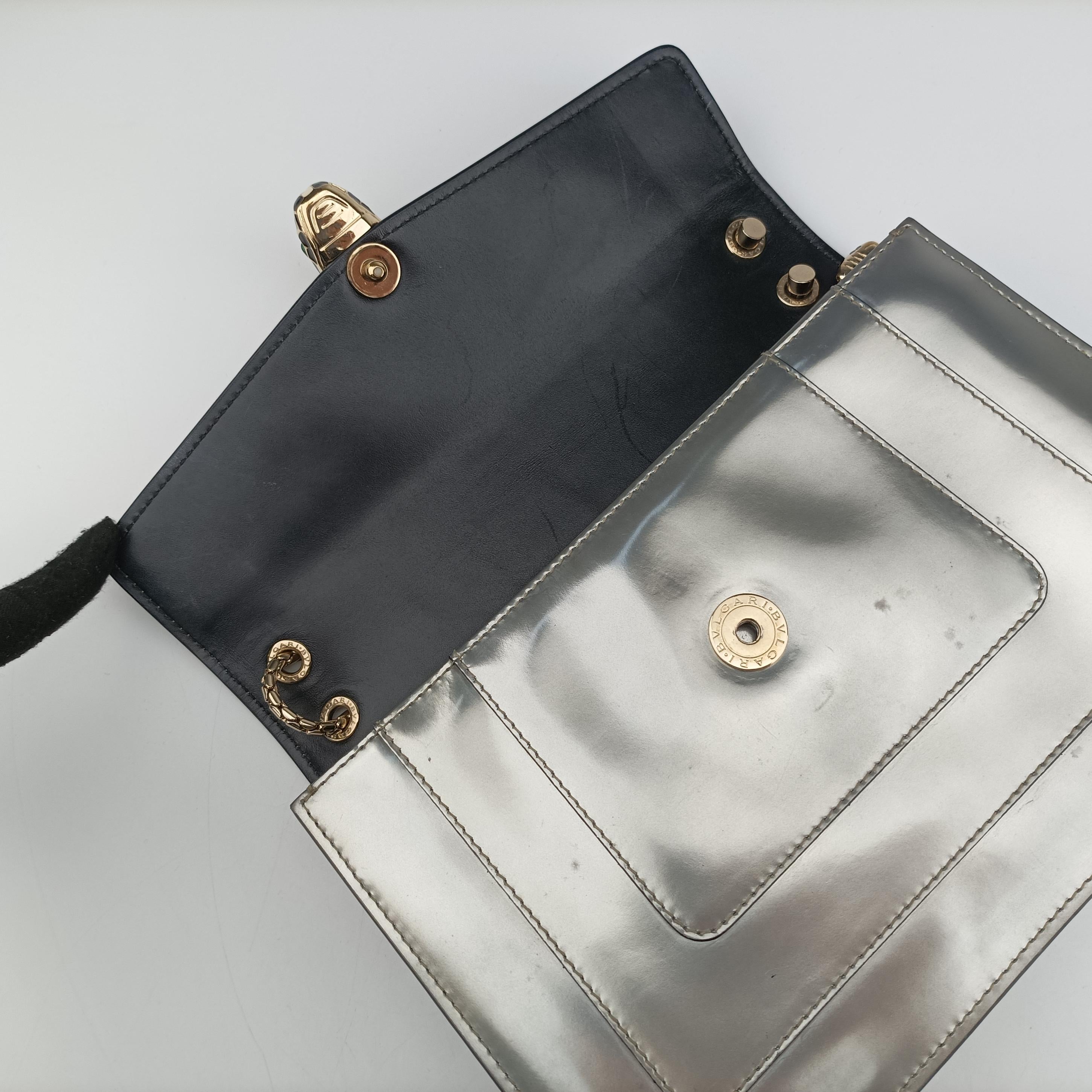 Pre-owned Bvlgari SERPENTI FOREVER Silver Enamel  shoulderbag | stylenewstar