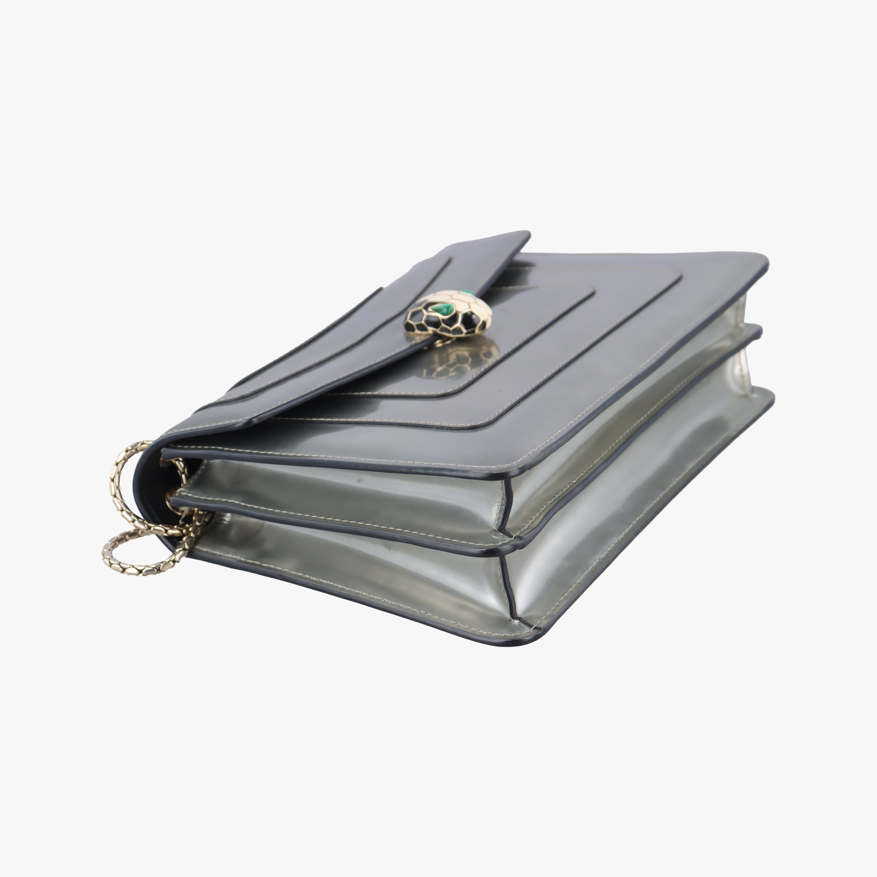 Pre-owned Bvlgari SERPENTI FOREVER Silver Enamel  shoulderbag | stylenewstar