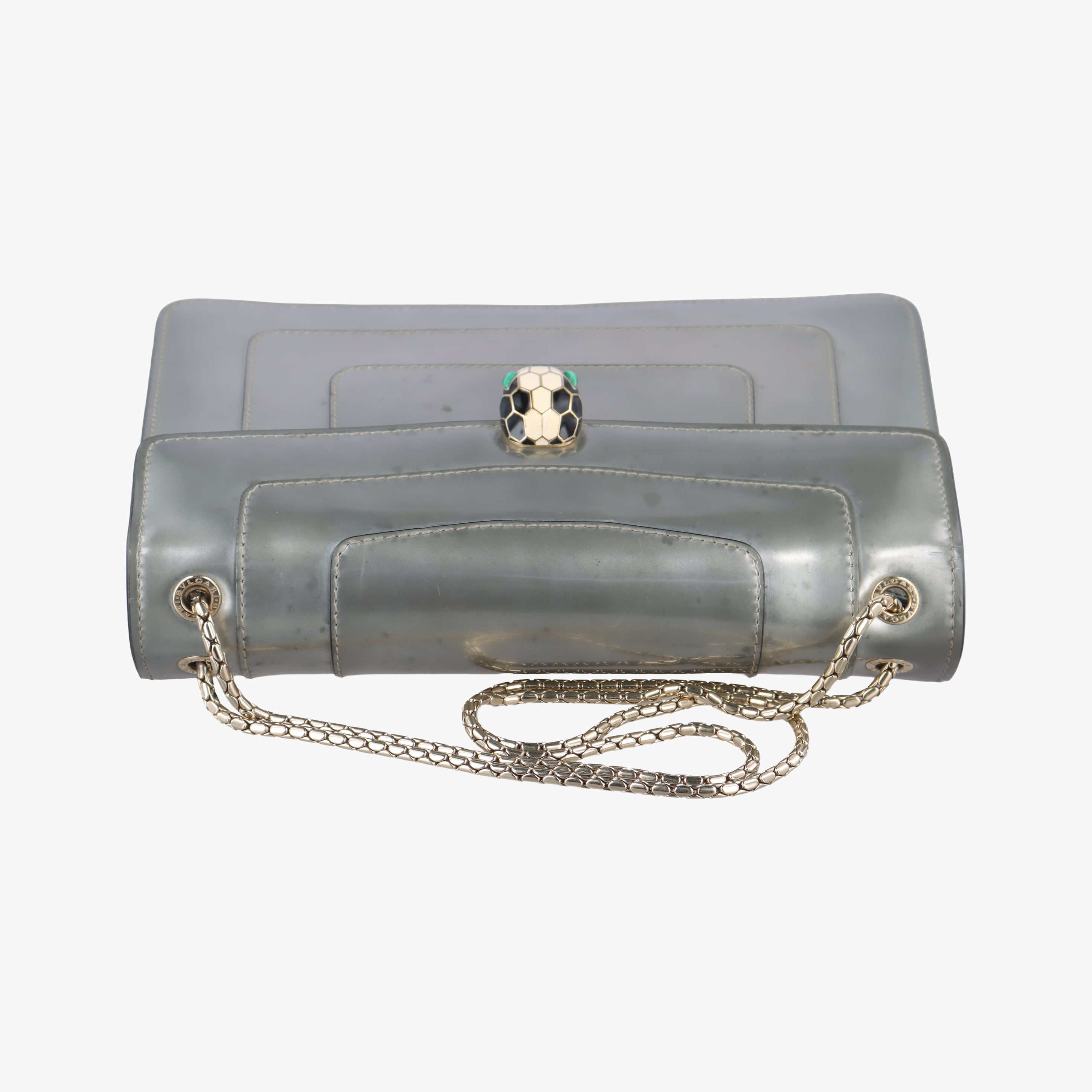 Pre-owned Bvlgari SERPENTI FOREVER Silver Enamel  shoulderbag | stylenewstar