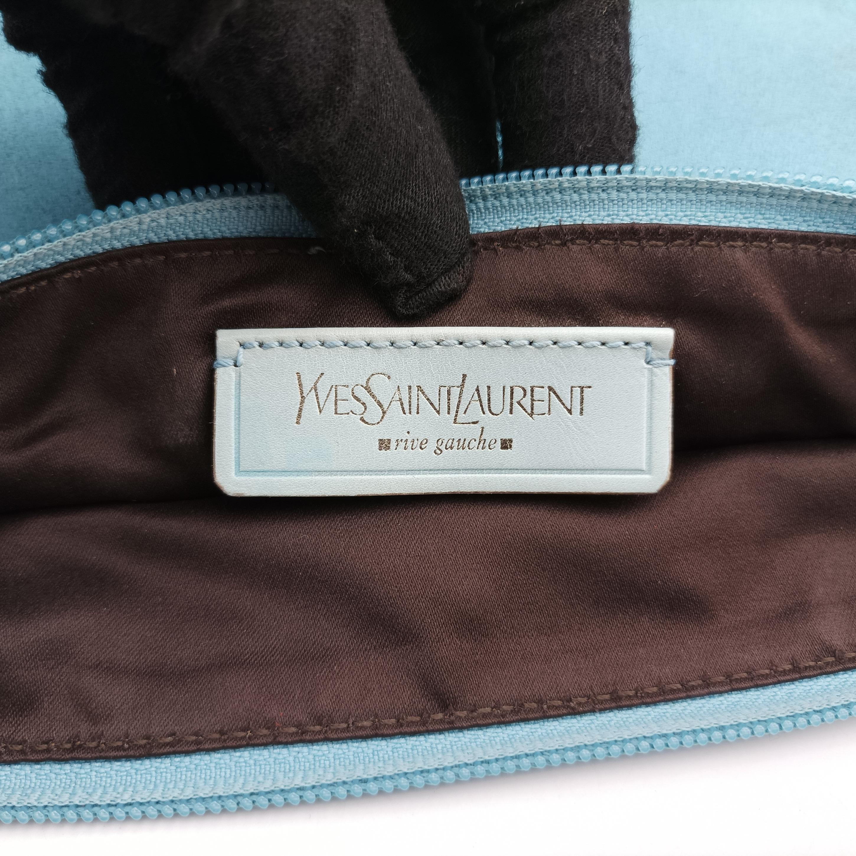Pre-owned Yves Saint Laurent Rive Gauche Mombasa Blue Suede 467891 shoulderbag | stylenewstar