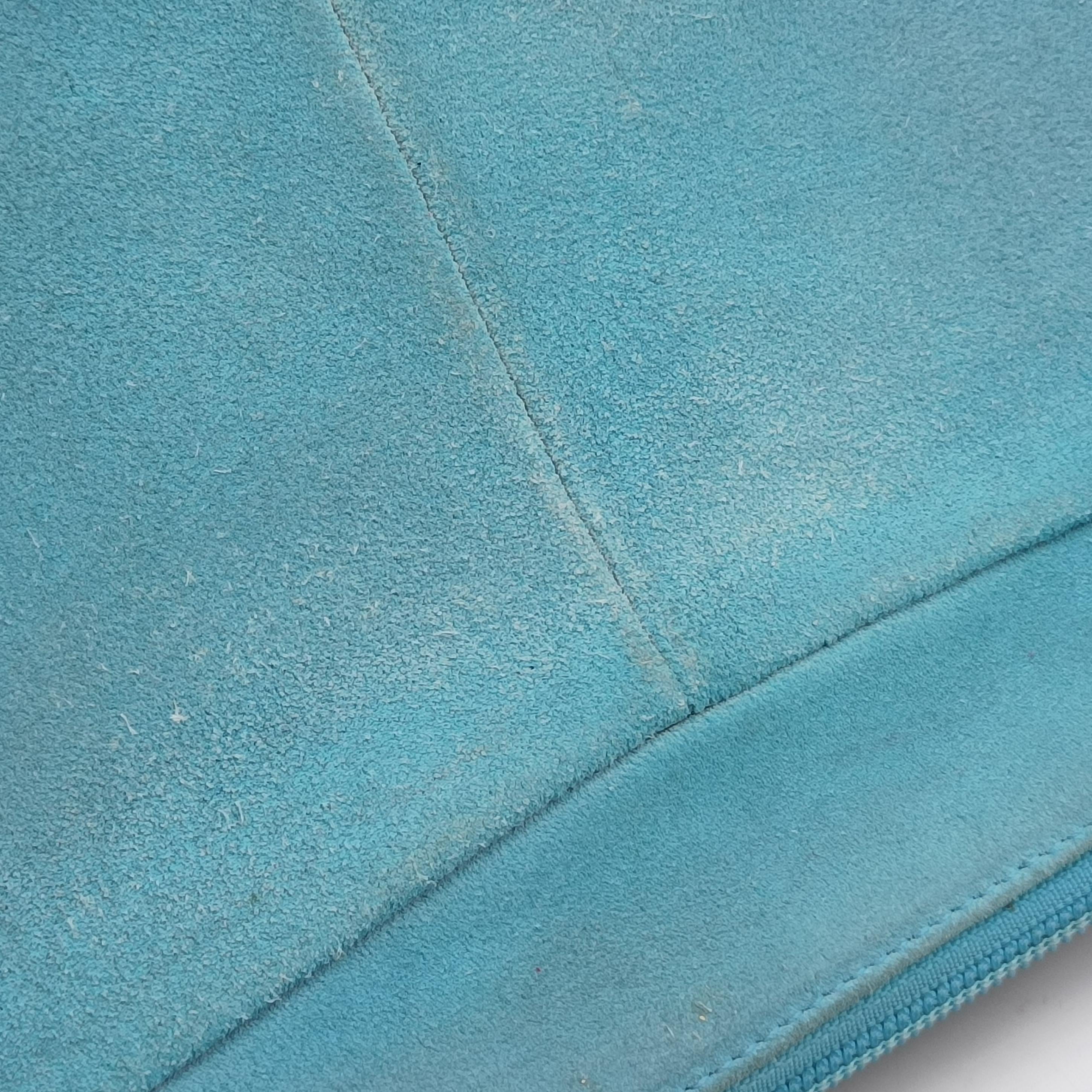 Pre-owned Yves Saint Laurent Rive Gauche Mombasa Blue Suede 467891 shoulderbag | stylenewstar