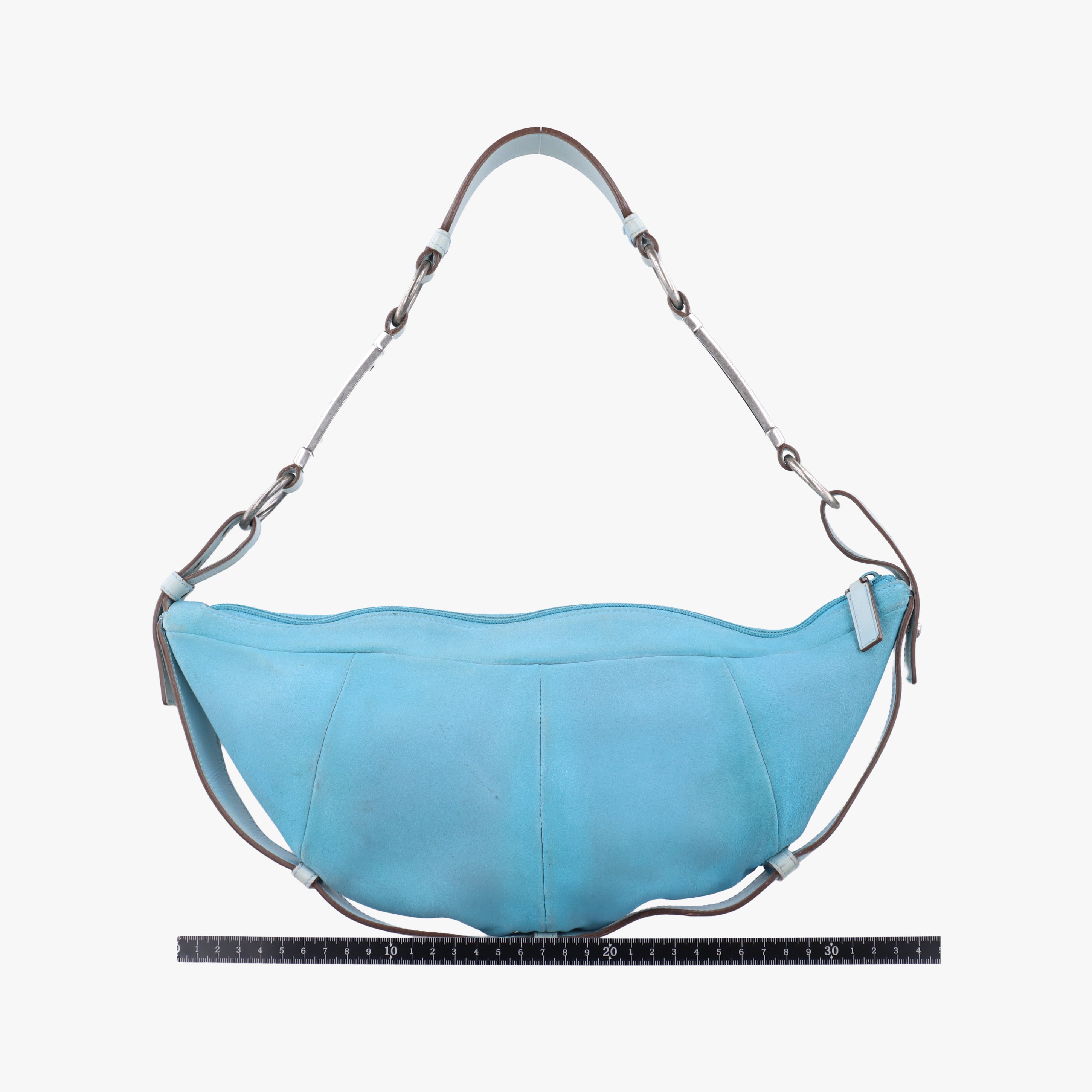 Pre-owned Yves Saint Laurent Rive Gauche Mombasa Blue Suede 467891 shoulderbag | stylenewstar
