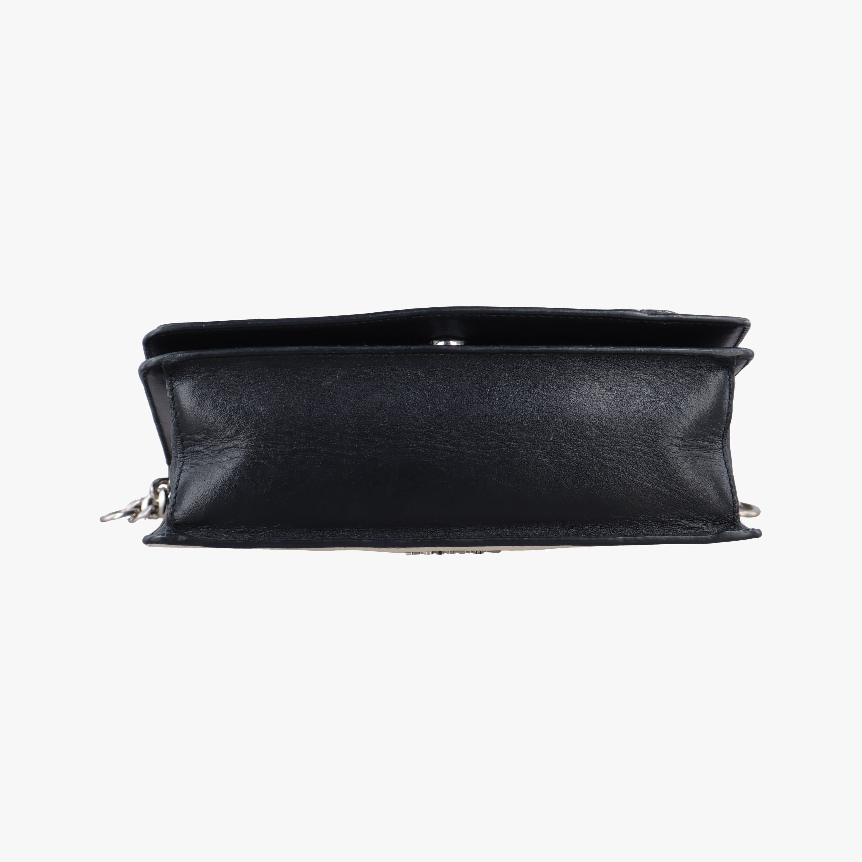 Pre-owned Prada Patched Frame logo White×multicolor Saffiano Leather  shoulderbag | stylenewstar