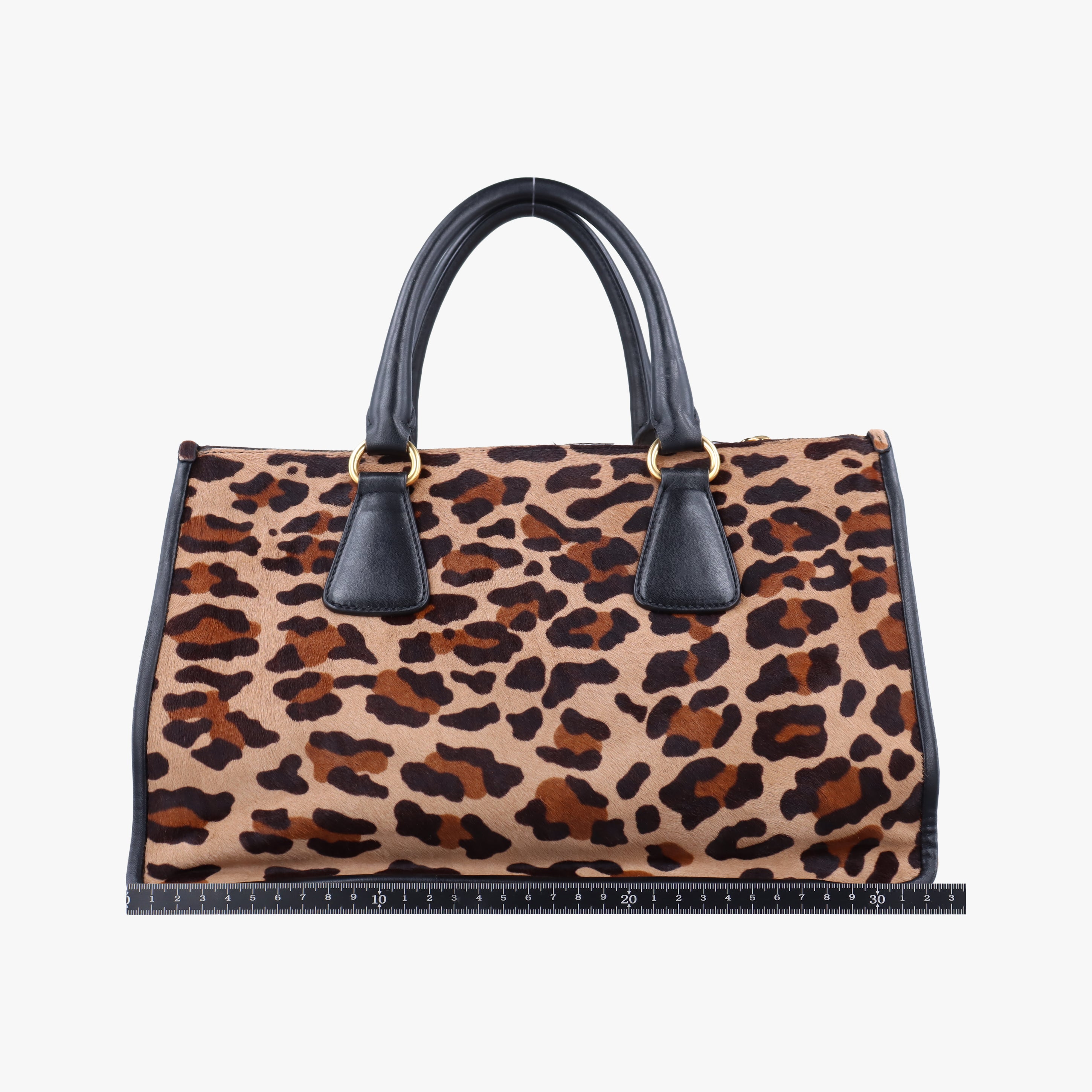 Pre-owned Prada Leopard Print beige×Multicolour ponyhair×leather  handbag | stylenewstar