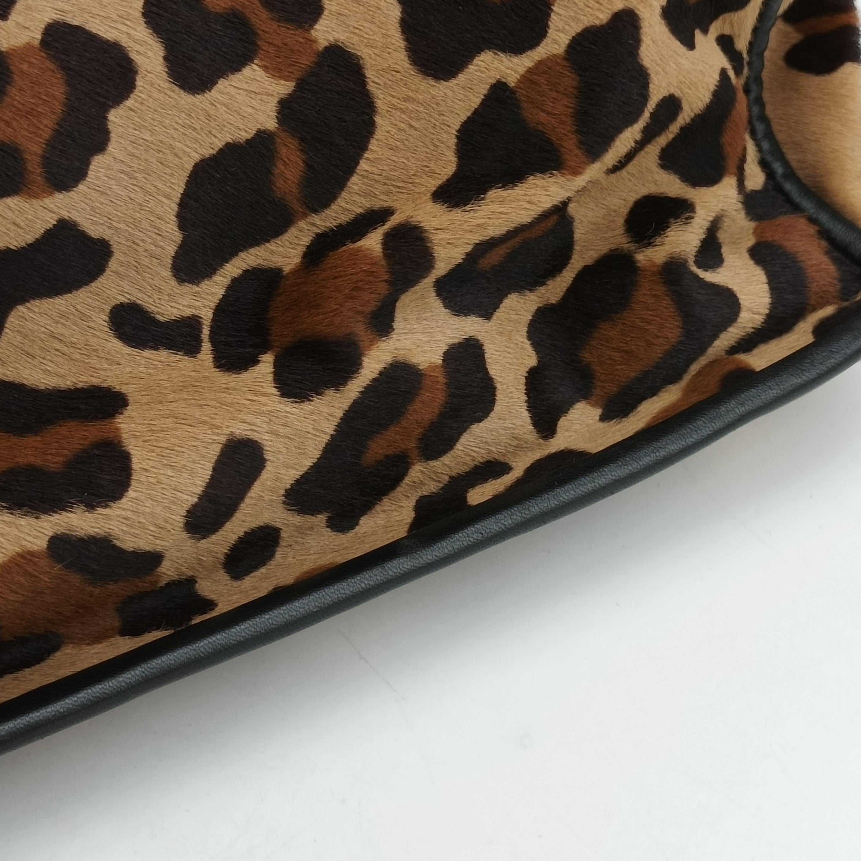 Pre-owned Prada Leopard Print beige×Multicolour ponyhair×leather  handbag | stylenewstar