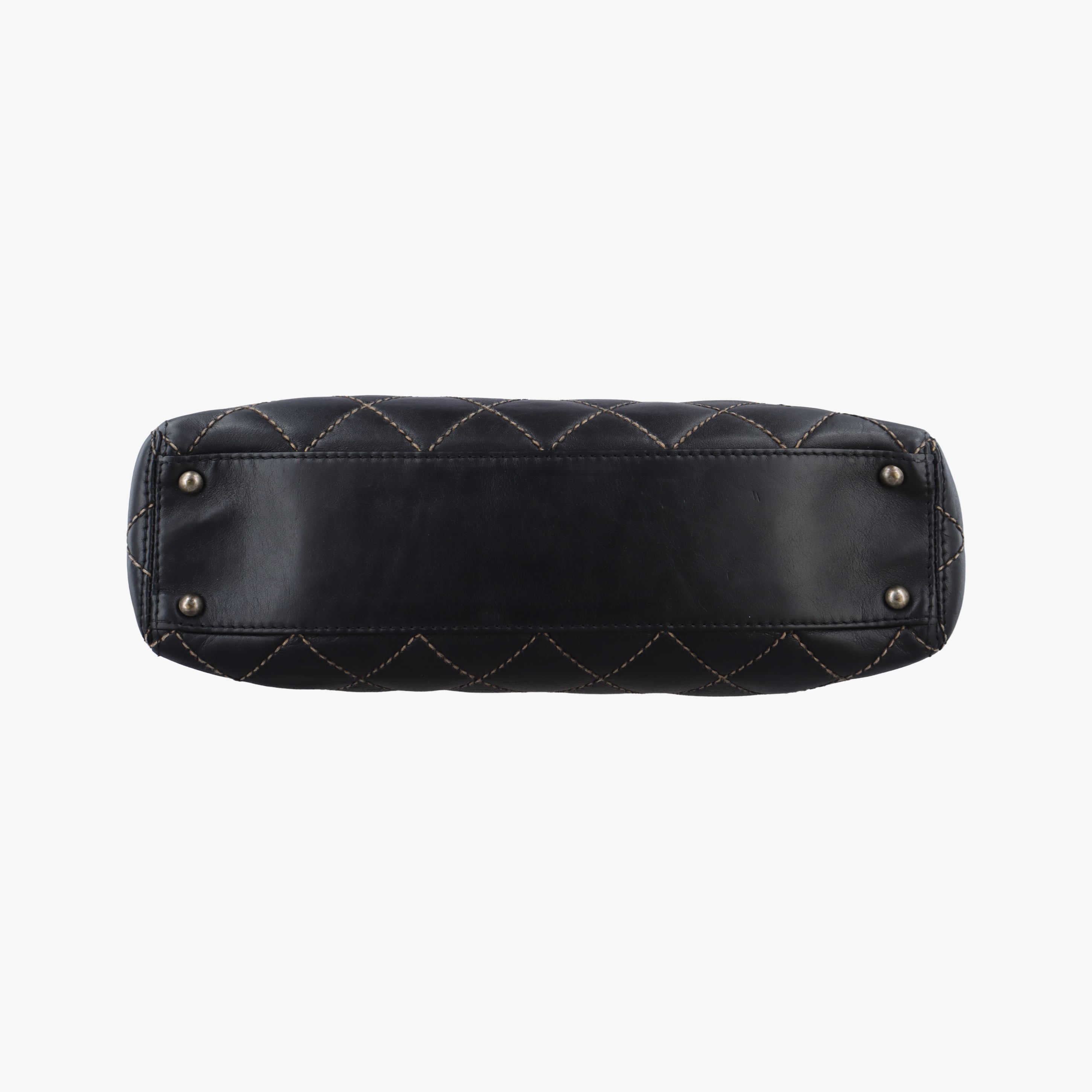 Pre-owned Chanel Wild Stitch Black Leather A16799 handbag | stylenewstar