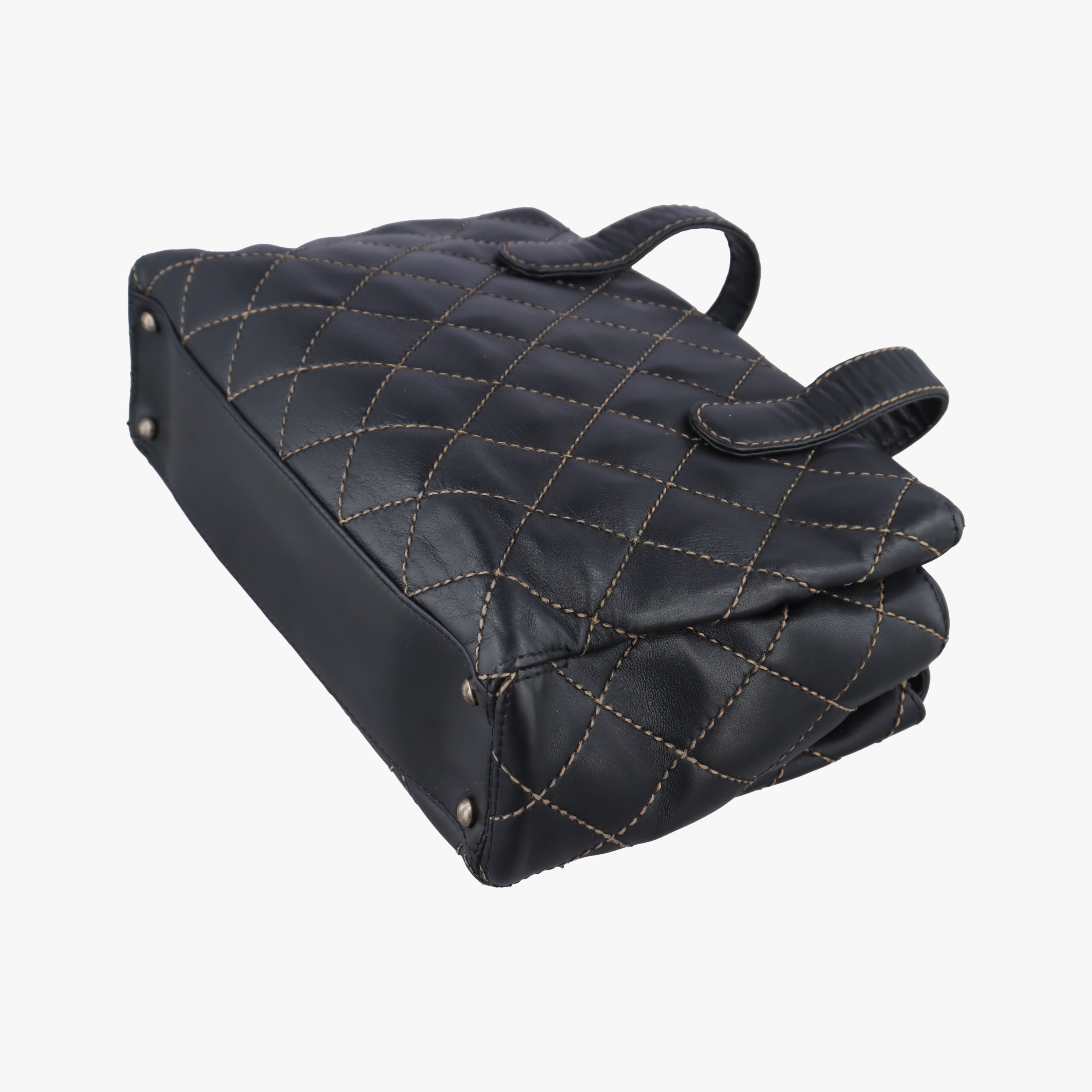Pre-owned Chanel Wild Stitch Black Leather A16799 handbag | stylenewstar