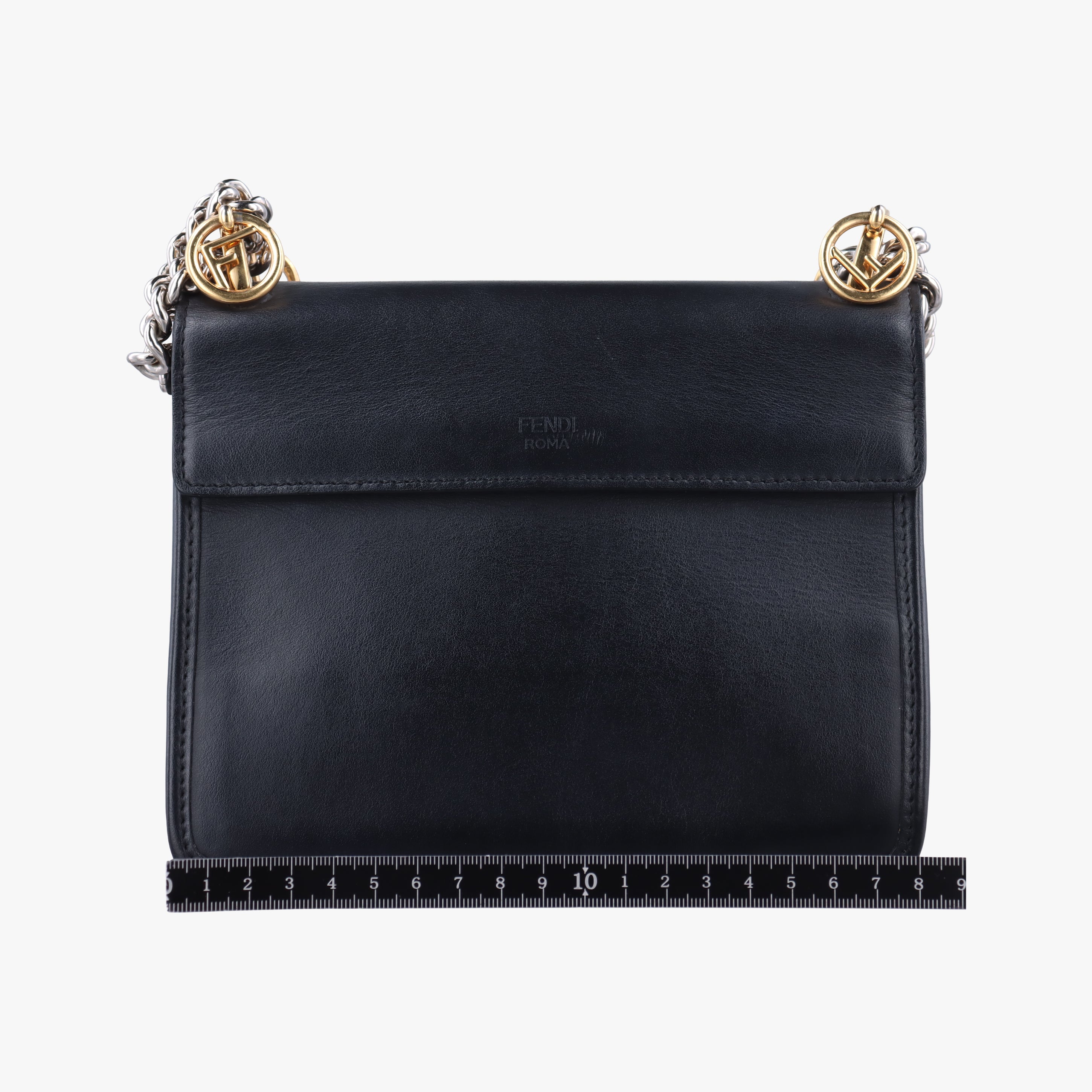 Secondhand Fendi KAN I F Black Leather 8BT286 shoulderbag | stylenewstar