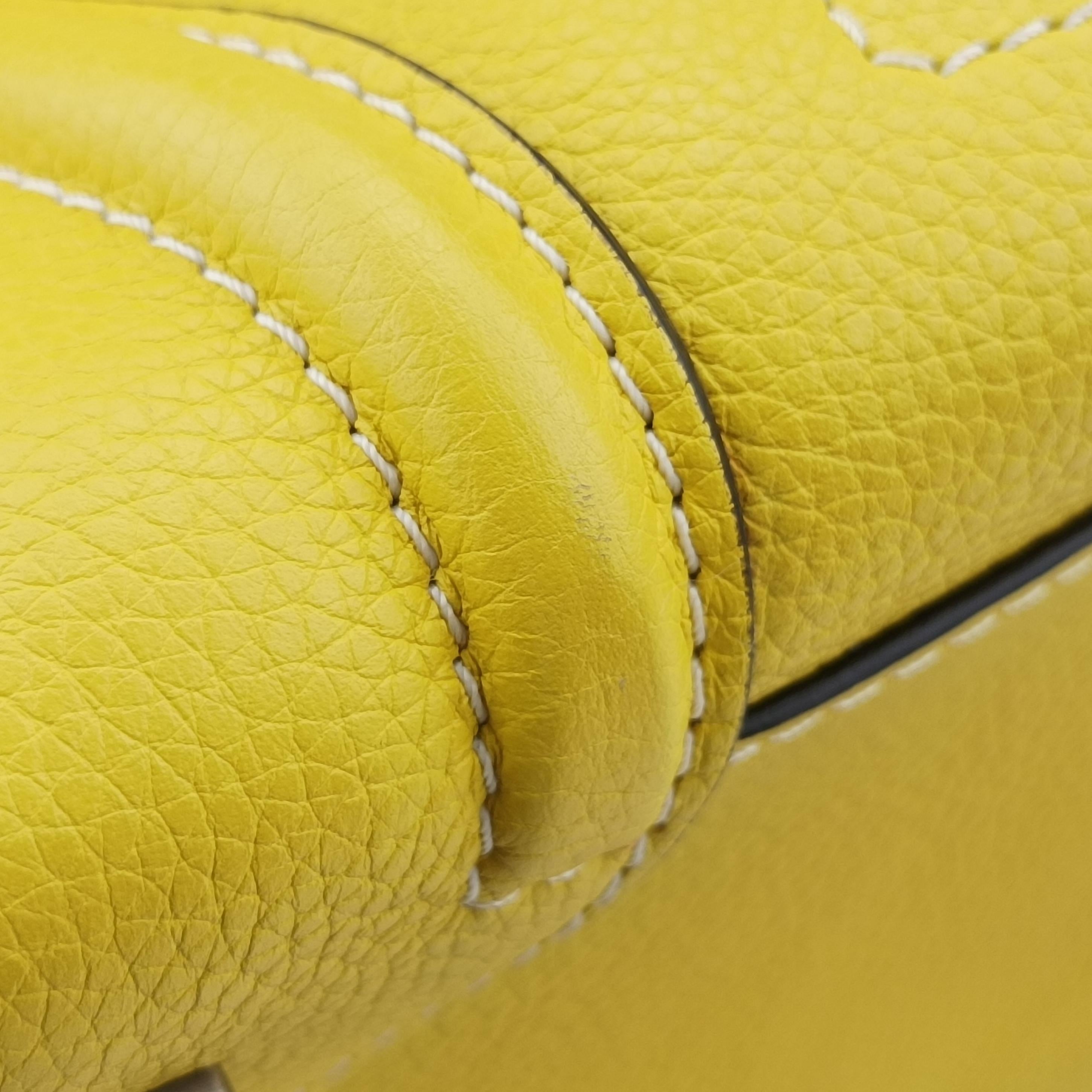 Secondhand Celine Luggage Mini Shopper Yellow Leather  handbag | stylenewstar
