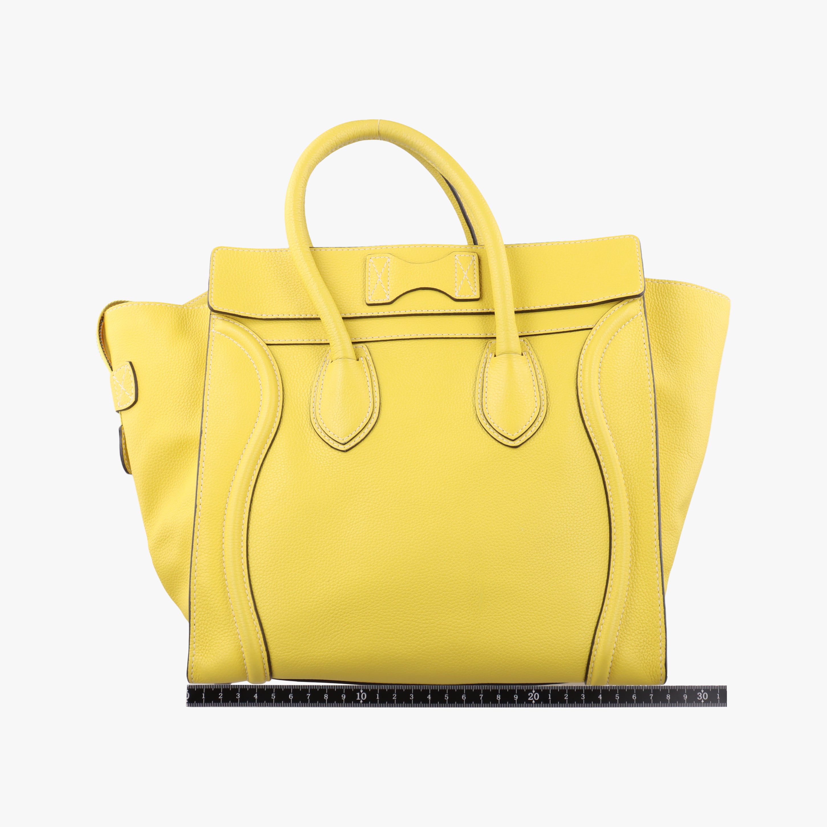 Secondhand Celine Luggage Mini Shopper Yellow Leather  handbag | stylenewstar